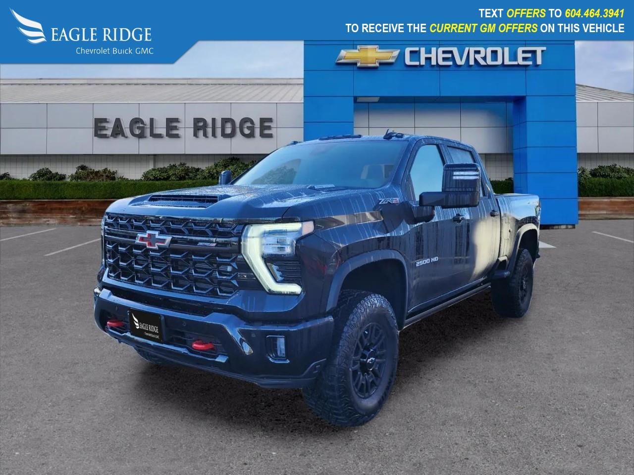 New 2026 Chevrolet Silverado 2500 HD ZR2 13.4-inch infotainment display, 12.3-inch driver information screen, Google Built-In, wireless Apple CarPlay and Android Auto, Bluetooth, WiFi hotspot capability, for sale in Coquitlam, BC
