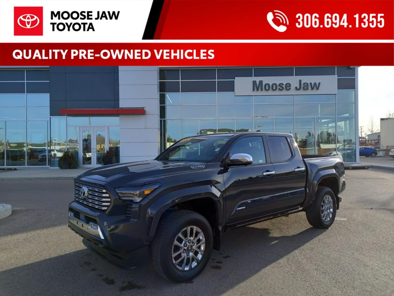 Used 2024 Toyota Tacoma Hybrid Powerful, efficient, and refined. The 2024 Tacoma Hybrid Limited blends advanced hybrid performance with premium comfort and bold Toyota styling. for sale in Moose Jaw, SK
