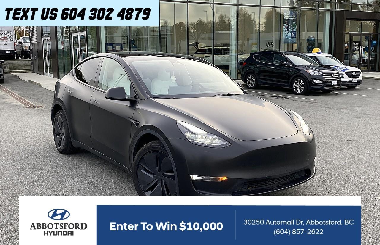 Used 2023 Tesla Model Y Long Range Matte Black PPF Wrap | Factory Paint: PEARL WHITE MULTI-COAT for sale in Abbotsford, BC