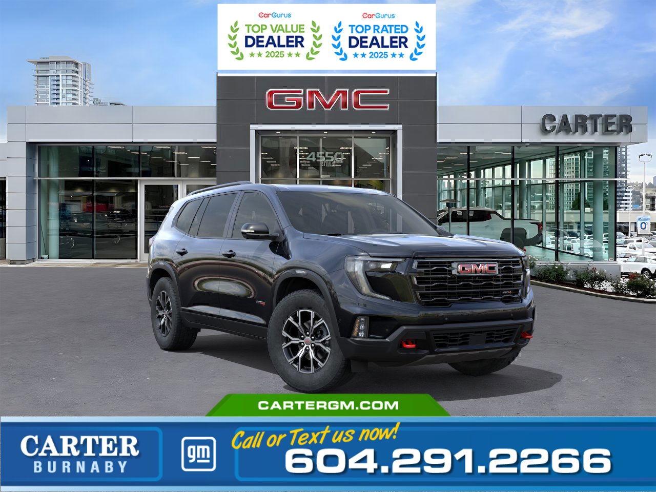 New 2026 GMC Acadia AT4 4WD | 2.5L TURBO/PANO SUNROOF/12-SPKR AUDIO for sale in Burnaby, BC