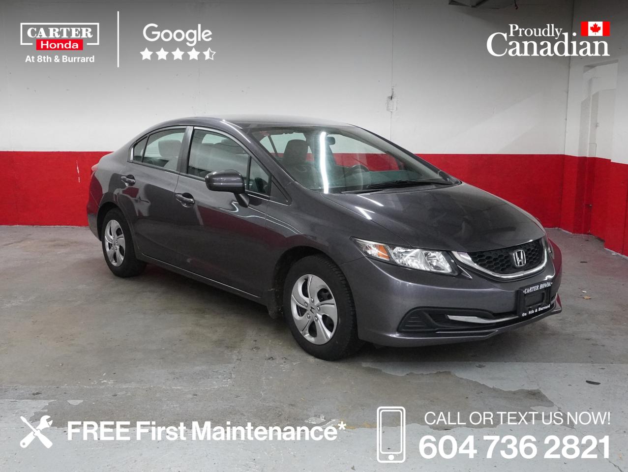 Used 2015 Honda Civic lx auto 1 owner 23 service records, a/c, bluetooth for sale in Vancouver, BC