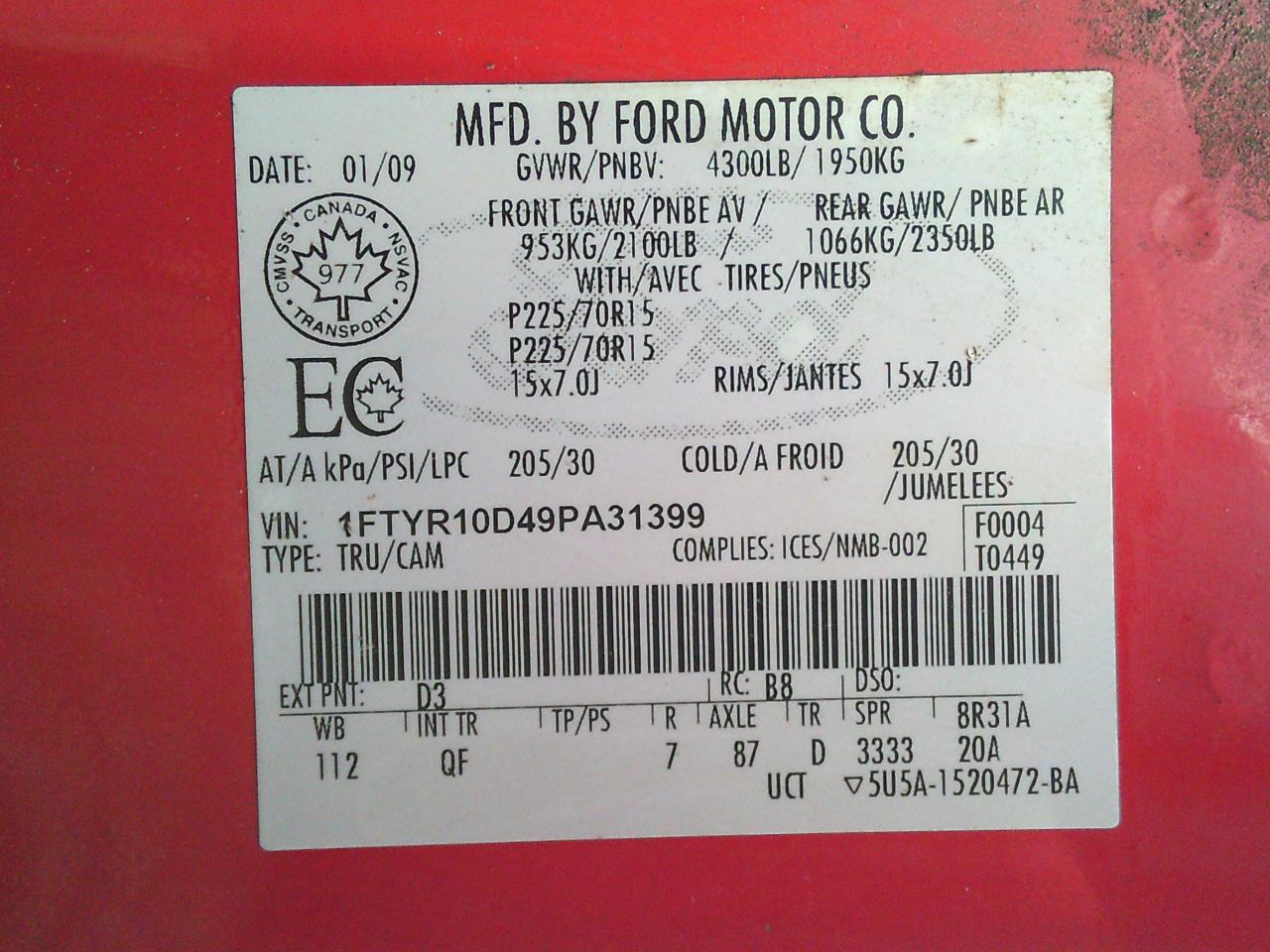 2009 Ford Ranger 2WD Reg Cab 112  XL - Photo #26