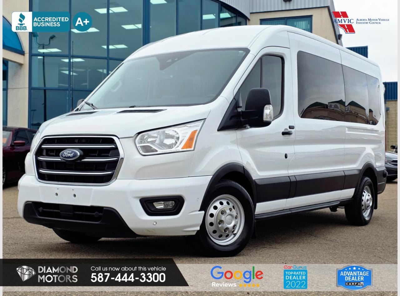 Used 2020 Ford Transit 350 AWD 12 Passenger XLT Medium Roof LWB RWD with Sliding Passenger-Sid for sale in Edmonton, AB