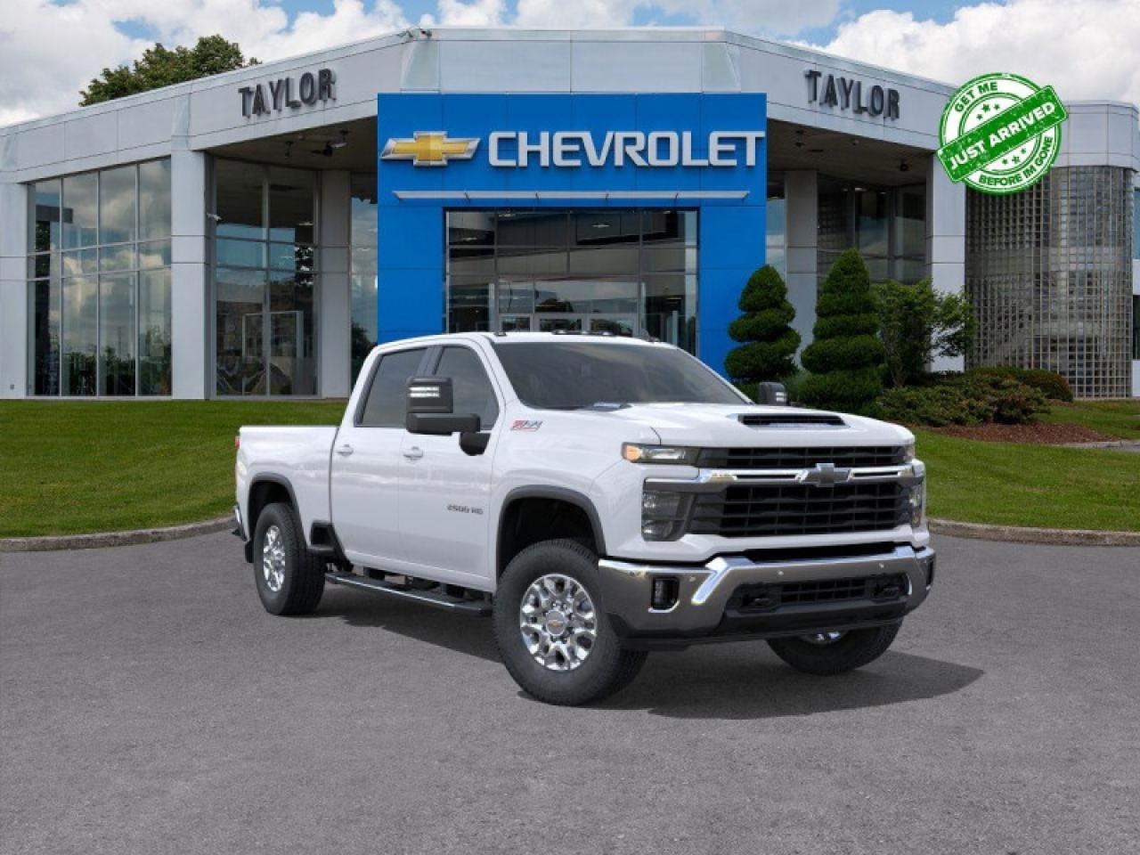 Trailering Package,  Apple CarPlay,  Android Auto,  Remote Keyless Entry,  Front Pedestrian Braking!    Tough, reliable, and intelligently designed, the 2026 Silverado 2500 is ready for whatever you ask of it.  The 2026 Chevrolet Silverado 2500 blends rugged capability with modern refinement, making it a strong choice for those who need serious truck performance without sacrificing comfort. Inside, you?ll find an interior equipped with smart features, connected tech, and a layout that supports both work and life on the go. Built on a tried-and-true platform and backed by Chevrolet?s reputation, the Silverado 2500 stands ready to take on heavy loads, long drives, and everything in between.  This summit white sought after diesel Crew Cab 4X4 pickup   has an automatic transmission and is powered by a  470HP 6.6L 8 Cylinder Engine.  Our Silverado 2500HDs trim level is LT. This trim rewards you with an upgraded 13.4-inch infotainment screen with navigation capability and a digital drivers display. Also standard include a trailering package with hitch guidance, machined aluminum wheels, SiriusXM satellite radio, heated trailering mirrors, a locking tailgate, Apple CarPlay and Android Auto, and remote keyless entry. Safety features also include automatic emergency braking, front pedestrian braking, lane departure warning, forward collision alert, and following distance indicator. This vehicle has been upgraded with the following features: Trailering Package,  Apple Carplay,  Android Auto,  Remote Keyless Entry,  Front Pedestrian Braking,  Lane Departure Warning,  Forward Collision Alert.  To apply right now for financing use this link : https://www.taylorautomall.com/finance/apply-for-financing/  See dealer for details.  HST, licensing, and Federal luxury tax (if applicable) are extra.  Come by and check out our fleet of 60+ used cars and trucks and 170+ new cars and trucks for sale in Kingston.  o~o