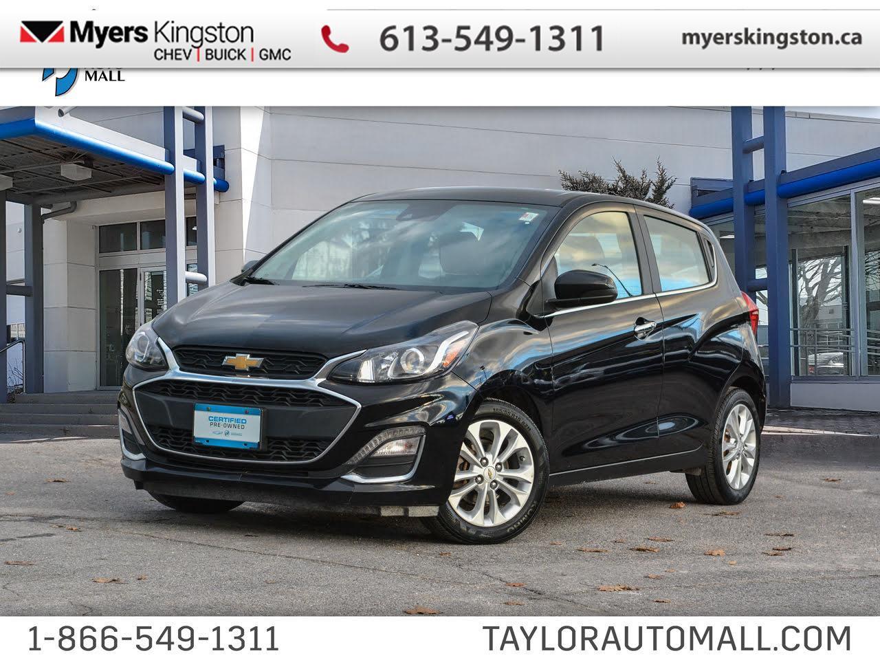 Sunroof,  Heated Seats,  Aluminum Wheels,  Forward Collision Alert,  Lane Departure Warning!  The 2021 Chevrolet Spark adapts effortlessly from busy city streets to weekend errands thanks to its easy-to-maneuver size and smart design. This 2021 Chevrolet Spark is for sale today in Kingston.  From the outside, the 2021 Spark presents a compact silhouette, tidy proportions and efficient use of space that make parking and maneuvering in tight spots a breeze. Inside, the cabin offers straightforward controls, sensible layout and seating designed to make the most of every inch while keeping passenger comfort in mind. With its easy maneuverability, practical design and Chevrolet?s reliable build quality, the Spark delivers a practical and economical driving experience ideal for urban environments or first-time car owners. This hatchback has 81,729 km. Its Mosaic Black in colour and is completely accident free based on the CARFAX Report. It has an Automatic transmission and is powered by a 98HP 1.4L 4 Cylinder Engine. It may have some remaining factory warranty, please check with dealer for details.   Our Sparks trim level is 2LT. This top of the line Chevy Spark has it all with a power sunroof, automatic forward brake assist, forward collision alert, lane departure warning, rear parking assistance, a leather wrapped steering wheel, hands free keyless entry, leatherette - heated front seats and LED signature lighting. Additional features include aluminum wheels, heated power side mirrors, SiriusXM, steering wheel mounted audio and cruise controls, 4G WiFi, a 60/40 folding rear bench seat, Chevrolet Connected Access, a 7 inch touchscreen with Apple CarPlay and Android Auto capability, Bluetooth streaming audio, an outside temperature display, a rear vision camera and hill start assist plus much more. This vehicle has been upgraded with the following features: Sunroof, Heated Seats, Aluminum Wheels, Forward Collision Alert, Lane Departure Warning, Apple CarPlay, Android Auto. To apply right now for financing use this link: https://www.taylorautomall.com/finance/apply-for-financing/  Buy this vehicle now for the lowest bi-weekly payment of $94.16 with $0 down for 96 months @ 8.99% APR O.A.C. ( Plus applicable taxes -  Plus applicable fees   ).  See dealer for details.  For more information, please call any of our knowledgeable used vehicle staff at (613) 549-1311! Come by and check out our fleet of 40+ used cars and trucks and 180+ new cars and trucks for sale in Kingston.  o~o