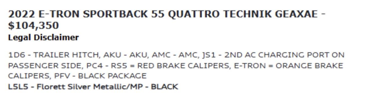 2022 Audi E-Tron Sportback TECHNIK | S-LINE | BLACK OPTICS | 21 IN Photo