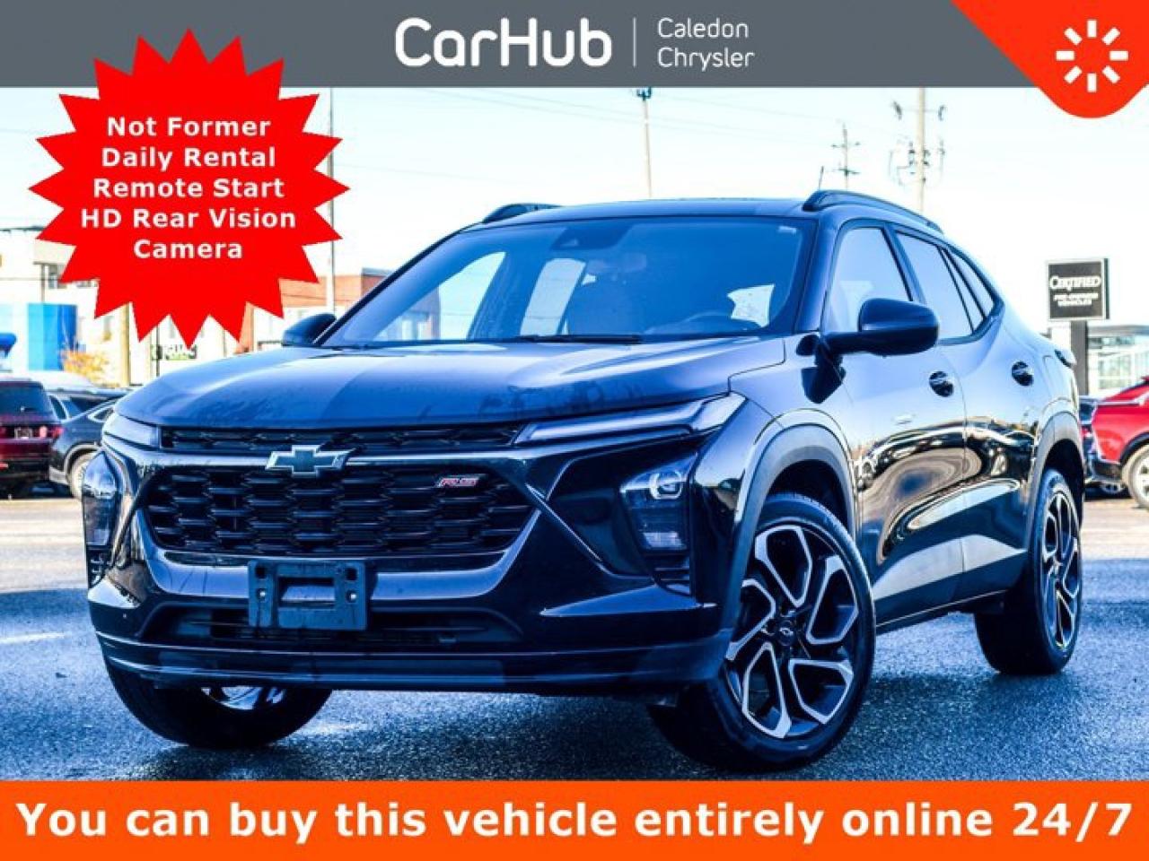 Come see this 2024 Chevrolet Trax 2RS before its too late!Our advertised prices are for consumers (i.e. end users) only.

Not Former Daily Rental 

This vehicle also has only had one owner.

This vehicle is in excellent condition and has passed a multi point inspection. Vehicle detailed.

 

You Cant Beat the Price with These Options 
Sunroof

Remote Start

Cruise Control

Heated front Seats

Wi-Fi Hotspot capable

HD Rear Vision Camera

Automatic climate control

Lane Change Alert with Side Blind Zone Alert

Wireless Apple CarPlay/Wireless Android Auto

Lane Keep Assist with Lane Departure Warning

USB ports, 2, one type-A and one type-C, located within the instrument panel, USB ports, 2, one type-A and one type-C, centre console, charge-only, rear, Driver Information centre, 8 diagonal fully digital colour display reconfigurable, Audio system, 11 diagonal HD colour touchscreen AM/FM stereo. Additional features for compatible phones include: Bluetooth audio streaming for 2 active devices, voice command pass-through to phone, wireless Apple CarPlay and wireless Android Auto capable,  Wireless Apple CarPlay/Wireless Android Auto, Wipers, front intermittent, variable speed, Wiper, rear, intermittent, Windows, power rear, express down, Window, power, front passenger with express down, Window, power, driver with express down, Wi-Fi Hotspot capable 

 

Drive Happy with CarHub
*** All-inclusive, upfront prices -- no haggling, negotiations, pressure, or games

*** Purchase or lease a vehicle and receive a $1000 CarHub Rewards card for service

*** Purchase this vehicle fully online on CarHub websites

 

Transparency Statement
Online prices and payments are for finance purchases -- please note there is a $850 finance/lease fee. Cash purchases for used vehicles have a $2,350 surcharge (the finance price + $2,350), however cash purchases for new vehicles only have tax and licensing extra -- no surcharge. NEW vehicles priced at over $100,000 including add-ons or accessories are subject to the additional federal luxury tax. While every effort is taken to avoid errors, technical or human error can occur, so please confirm vehicle features, options, materials, and other specs with your CarHub representative. This can easily be done by calling us or by visiting us at the dealership. CarHub used vehicles come standard with 1 key. If we receive more than one key from the previous owner, we include them with the vehicle. Additional keys may be purchased at the time of sale. Ask your Product Advisor for more details. Payments are only estimates derived from a standard term/rate on approved credit. Terms, rates and payments may vary. Prices, rates and payments are subject to change without notice. Please see our website for more details.