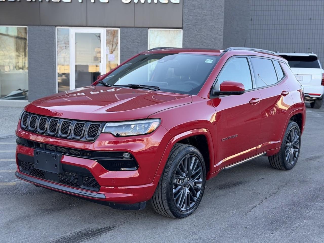 This JEEP COMPASS RED EDITION comes loaded with a reliable and responsive 2.0L TURBOCHARGED motor, automatic transmission, an amazing ALL WHEEL DRIVE system with selectable terrain modes, 19-inch alloy wheels, REDLINE edition trim, heated /cooled power leather seats with memory settings, 10.1-inch touchscreen with APPLE CARPLAY / ANDROID AUTO / NAVIGATION, back-up camera, premium wireless charging pad, adaptive cruise control, premium ALPINE sound system with subwoofer, dual-pane PANORAMIC ROOF, power liftgate, factory remote starter, LED headlights, premium LED fog lights with active cornering, Forward Collision Avoidance Assist, Blind Spot Detection and much more!!!