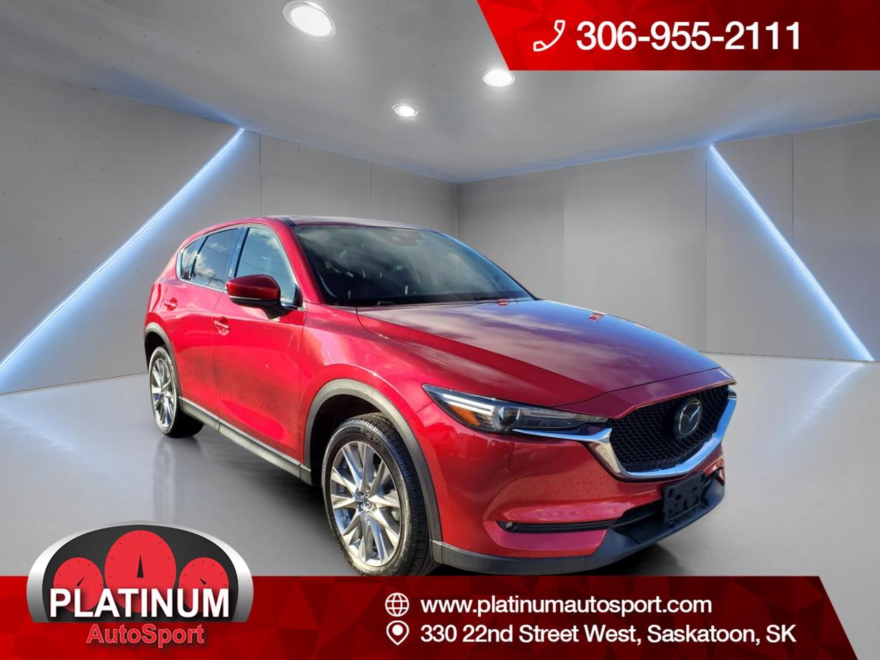 All Trades Accepted. In-house Financing Available. Flexible Payments and Zero Down Financing. All Credit Situations Accepted O.A.C

// EXCELLENT CONDITION! //

Meet our used 2020 Mazda CX-5 GT Auto AWD, now available at Platinum Autosport in Saskatoon. Finished in red with a black interior, this 4-door SUV blends premium comfort with everyday practicality. With 47,923 km, its a smart choice for drivers who want confidence in every season.

This 2020 Mazda CX-5 GT Auto AWD is powered by a 2.5 L gas engine paired with a 6-speed automatic transmission. The result is smooth, responsive driving for city commutes and open-road weekends. Add all-wheel drive and you get extra traction when Saskatchewan weather changes fast.

FEATURES OF THE CX-5 GT Auto AWD GT AWD
»» Head-Up Display for key driving info  
»» Navigation system with clear on-screen guidance  
»» Power liftgate for easier loading  
»» Glass sunroof for open-air drives  

ADVANCED SAFETY FEATURES
»» Anti-lock braking system for controlled stops  
»» Stability control helps maintain road grip  
»» Blind spot monitor for safer lane changes  
»» Lane departure warning adds extra awareness  

PERFORMANCE AND EFFICIENCY
»» 2.5 L gas engine for daily power  
»» 6-speed automatic for smooth shifting  
»» Dual shift mode for added control  
»» Power steering for easy low-speed turns  

COMFORT AND CONVENIENCE
»» Dual-zone automatic climate control comfort  
»» Heated front seats for cold mornings  
»» Heated rear seats for back passengers  
»» Memory seats for quick driver setup  

TECHNONOLGY AND CONNECTIVITY
»» Bluetooth integration for hands-free calling  
»» Steering wheel audio controls included  
»» Satellite radio and HD Radio ready  
»» Backup camera for easier parking  

CARGO SPACE
»» Power liftgate for quick cargo access  
»» Rear trunk access improves loading ease  
»» Remote trunk release from the cabin  
»» Spare tire onboard for added reassurance  

WHAT OTHER OWNERS LIKE
»» Confident all-wheel drive in winter conditions  
»» Head-Up Display reduces driver distraction  
»» Heated seating front and rear comfort  
»» Easy-to-use infotainment and Bluetooth pairing  

This CX-5 is equipped with LED headlamps, fog lights, automatic headlights, and a rear spoiler for a clean, sporty look. You also get heated mirrors, retractable mirrors, and turn signal mirrors to help in tight parking and changing weather.

Inside, enjoy power windows, power door locks, ambient lighting, an auto-dimming rearview mirror, and illuminated vanity mirrors for both front passengers. Push button start adds daily ease, while the adjustable steering wheel helps you dial in your driving position.

This 2020 Mazda CX-5 GT Auto AWDs VIN is: JM3KFBDM2L0763231.