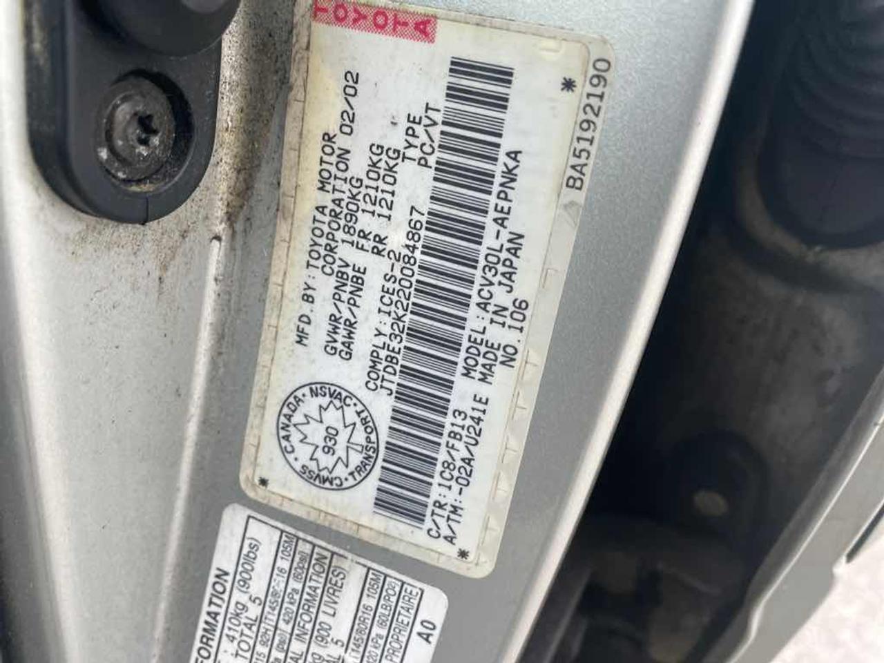 2002 Toyota Camry LE Photo