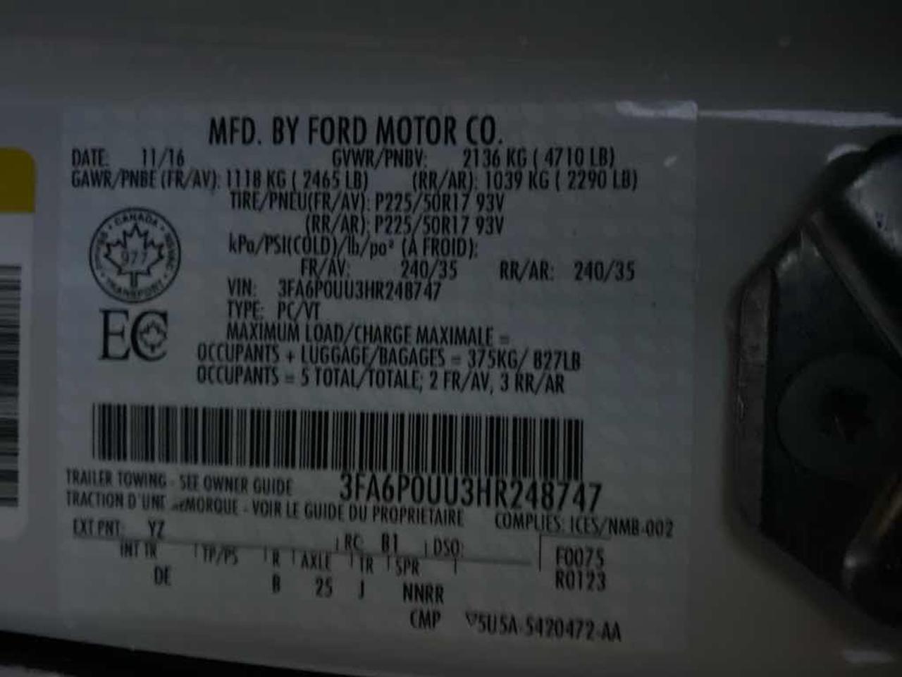 2017 Ford Fusion S Hybrid Photo