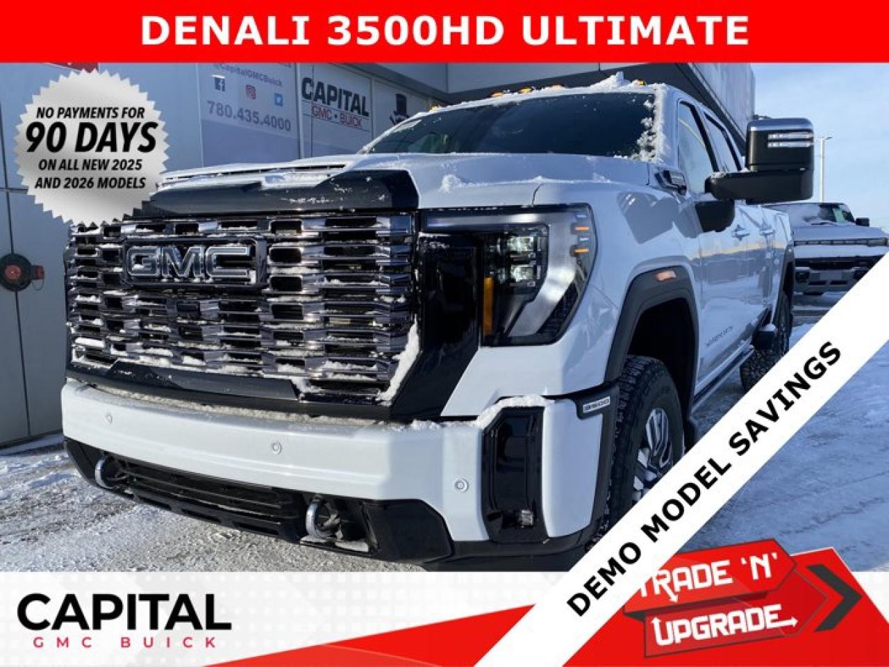 This 2026 DENALI ULTIMATE HD 3500 is the benchmark for LUXURY. Fully equipped with every option including, Massaging Power Seats, Heated and Cooled Seats, Heads-Up Display, Adaptive Cruise, Rear Streaming Mirror, Signature Alpine Umber Interior, Vader Chrome, Duramax Engine, 360 Cam, Sunroof and so much more... CALL NOW and secure yours today..Ask for the Internet Department for more information or book your test drive today! Text (or call) 780-435-4000 for fast answers at your fingertips!Disclaimer: All prices are plus taxes and include all cash credits and loyalties. See dealer for details. AMVIC Licensed Dealer # B1044900