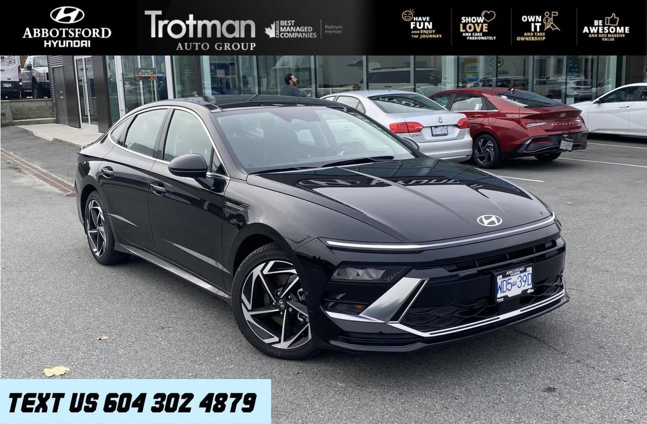 <p><strong>Stylish, spacious, and tech-forward  this used 2025 Hyundai Sonata Preferred Trend delivers premium features, sleek design, and confident performance in a modern midsize sedan.</strong></p><p>The 2025 Sonata Preferred Trend <span style=color:rgb( 0 , 0 , 0 )>is available now at </span><strong>Abbotsford Hyundai</strong><span style=color:rgb( 0 , 0 , 0 )>, your trusted dealership in </span><strong>Abbotsford, British Columbia</strong><span style=color:rgb( 0 , 0 , 0 )>.</span> Its bold exterior features LED headlights, chrome accents, and 18-inch alloy wheels, giving it a refined, upscale look.</p><p>Inside, enjoy heated front seats, a heated leather-wrapped steering wheel, dual-zone automatic climate control, and premium cloth upholstery. The cabin is equipped with a 12.3-inch digital instrument cluster, 12.3-inch touchscreen infotainment system, Apple CarPlay® and Android Auto, and Hyundai Digital Key 2 Touch, allowing you to unlock and start the car with your smartphone.</p><p>Safety is top-tier with Hyundai SmartSense, including Forward Collision-Avoidance Assist, Blind-Spot Collision Warning, Lane Keeping Assist, Rear Cross-Traffic Alert, and Adaptive Cruise Control. With ample trunk space, refined ride quality, and sleek fastback styling, the Sonata Preferred Trend is ideal for drivers who want comfort, technology, and sophistication in one well-rounded package. <span style=color:rgb( 0 , 0 , 0 )>This vehicle has undergone a </span><strong>comprehensive multi-point inspection</strong><span style=color:rgb( 0 , 0 , 0 )>by our certified technicians. Ask us about </span><strong>extended warranty options</strong><span style=color:rgb( 0 , 0 , 0 )>, </span><strong>vehicle history reports</strong><span style=color:rgb( 0 , 0 , 0 )>, and </span><strong>flexible financing plans</strong><span style=color:rgb( 0 , 0 , 0 )>tailored to your needs.</span></p> <p>All Abbotsford Hyundai pre-owned vehicles come complete with the remaining Manufacturers Warranty plus a vehicle safety report and a CarFax history report. Abbotsford Hyundai is a BBB accredited pre-owned car dealership, serving the Fraser Valley and our friends in Surrey, Langley and surrounding Lower Mainland areas. We are your Friendly Fraser Valley car dealer. We are located at 30250 Automall Drive in Abbotsford. Call or email us to schedule a test drive.</p><p>*All Sales are subject to Taxes, $799 Doc fee, $87 Fuel Surcharge and up to $1,299 Hyundai Certified Fee for CPO vehicles. Advertised price is finance price, cash price may differ. Refer to dealer website for most up to date information.</p>