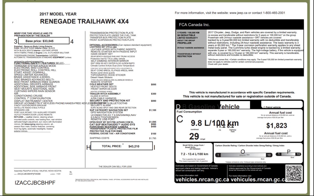 2017 Jeep Renegade 4WD 4dr Deserthawk+New Tires+Camera+CLEAN CARFAX Photo8