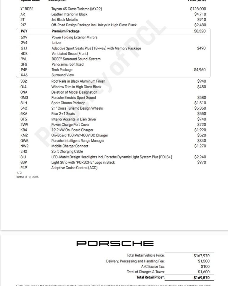 2022 Porsche Taycan 4S | CROSS TURISMO | PREMIUM PLUS PKG Photo