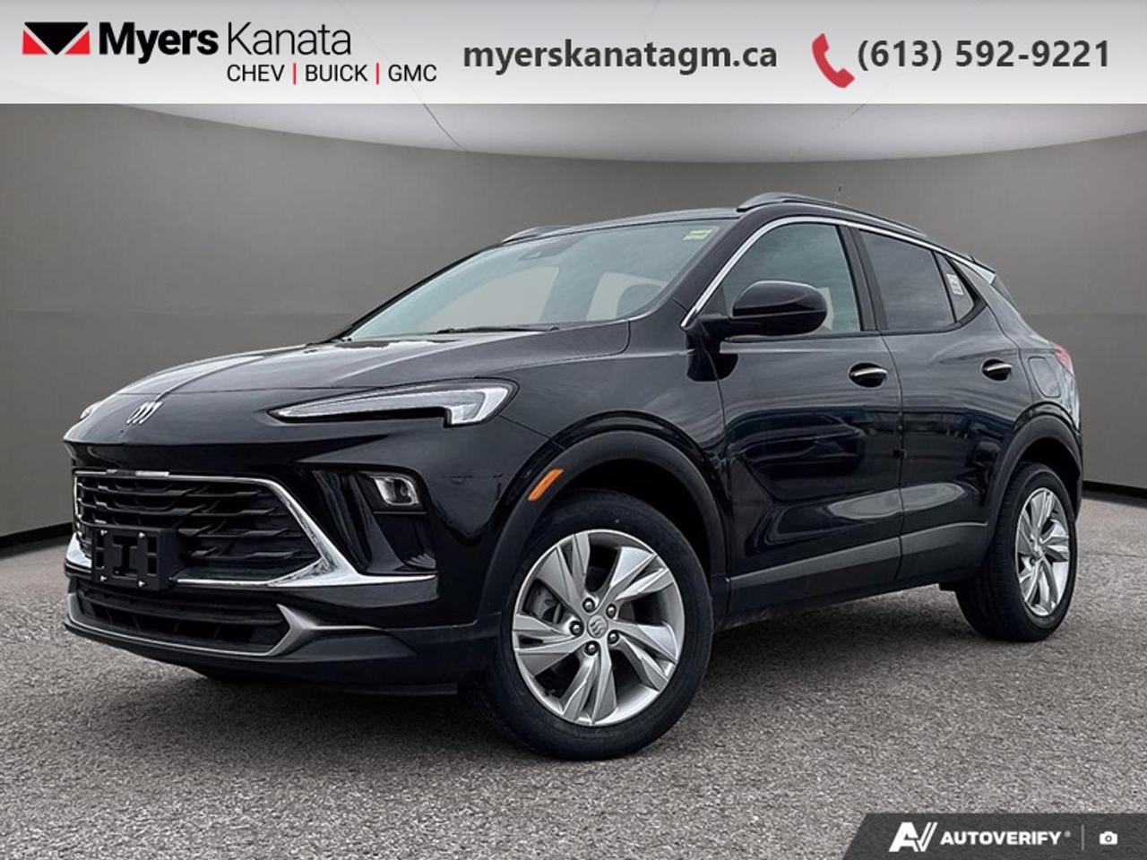 <b>Power Liftgate, Roof Mounted Luggage Rack and Side Rails!</b><br> <br> At Myers, we believe in giving our customers the power of choice. When you choose to shop with a Myers Auto Group dealership, you dont just have access to one inventory, youve got the purchasing power of an entire auto group behind you!<br> <br>This Encore GX has the versatility to keep up with the many hats you wear in life.<br> <br>This intelligently engineered Encore GX is ready to hit the road with versatile seating and cargo, stunning style, and an adventurous spirit. This SUV can fit your life, fit into your life, and help you find where you fit in all in one drive. With efficient power delivery and an engaging infotainment system, even the longest trips are made fun. For the evolution of the luxury family SUV, look no further than this Buick Encore GX.<br> <br>This Ebony Twilight Metallic SUV has an Automatic transmission and is powered by a 155HP 1.3L 3 Cylinder Engine. <br> <br> Our Encore GXs trim level is Preferred AWD. This Encore GX in the Preferred trim rewards you with great standard features such as heated front seats, a heated steering wheel, remote engine start, and an 11-inch touchscreen with wireless Apple CarPlay and Android Auto. Safety features include lane change alert with side blind zone alert, lane keep assist with lane departure warning, forward collision alert, and front pedestrian braking. This vehicle has been upgraded with the following features: Power Liftgate, Roof Mounted Luggage Rack and Side Rails.<br><br> <br>To apply right now for financing use this link: <a href=https://www.myerskanatagm.ca/finance/ target=_blank>https://www.myerskanatagm.ca/finance/</a><br> <br/><br> Buy this vehicle now for the lowest bi-weekly payment of <b>$241.32</b> with $0 down for 84 months @ 3.99% APR O.A.C. ( Plus applicable taxes - **Rebates may not be applicable on all purchase types [cash, lease, or finance]. Eligibility and conditions may vary. Please see dealer for full details and confirmation of eligibility. ). Incentives expire 2026-06-30. See dealer for details. <br><br>Myers Kanata Chevrolet Buick GMC Inc is a great place to find quality used cars, trucks and SUVs. We also feature over a selection of over 50 used vehicles along with 30 certified pre-owned vehicles. Our Ottawa Chevrolet, Buick and GMC dealership is confident that youll be able to find your next used vehicle at Myers Kanata Chevrolet Buick GMC Inc. You will always find our inventory updated with the latest models. Our team believes in giving nothing but the best to our customers. Visit our Ottawa GMC, Chevrolet, and Buick dealership and get all the information you need today!<br> Come by and check out our fleet of 30+ used cars and trucks and 210+ new cars and trucks for sale in Kanata.  o~o
