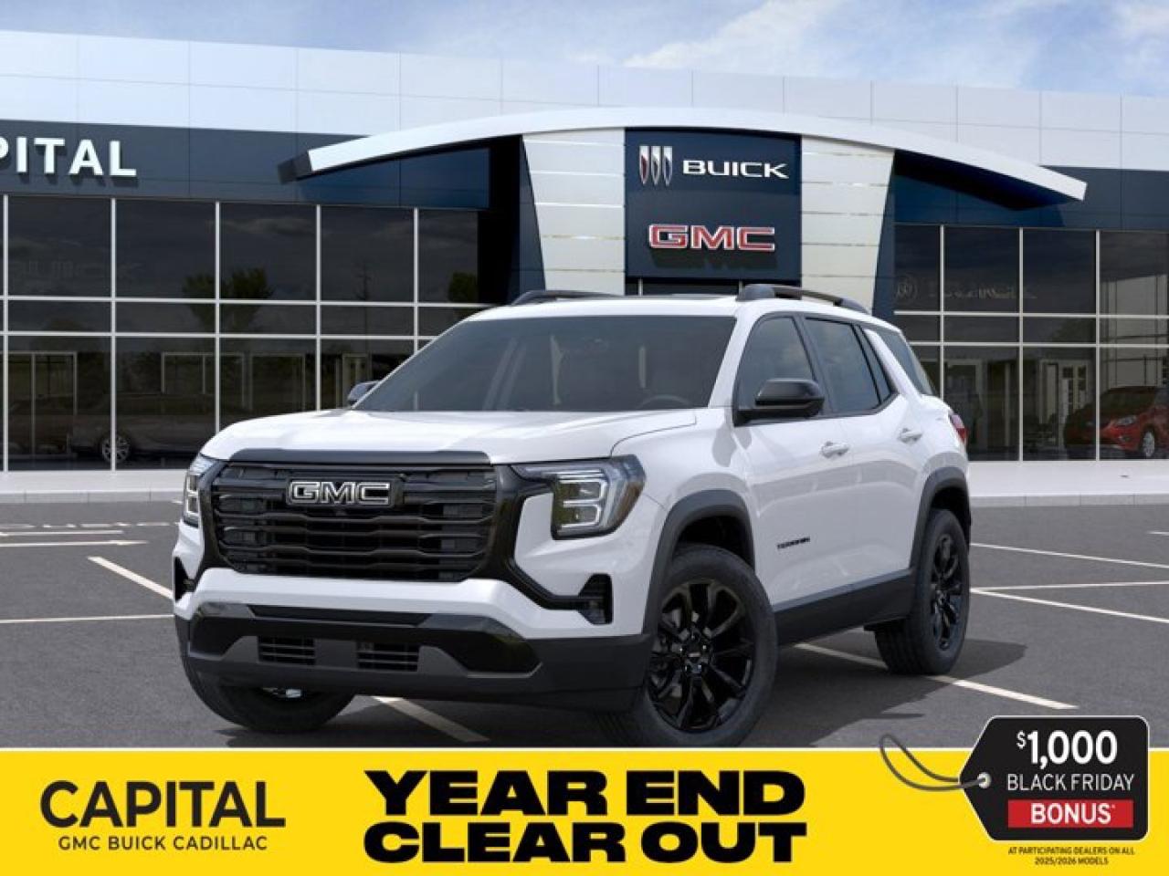 This 2026 GMC Terrain in Summit White is equipped with AWD and Turbocharged Gas I4 1.5L/-TBD- engine.From its striking C-shaped LED signature lighting to its stunning floating roof, this GMC Terrain has been refined on every level. With three distinctive options, every trim boasts its own distinctive grille that makes a lasting first impression and sets a bold tone for the rest of the vehicles exterior. Striking LED signature lighting on the taillamps complete Terrains bold design from front to back. Terrains interior seamlessly incorporates exterior design cues to create a cohesive look. Youll find a combination of bold styling, first-class comfort and plenty of space proving its as much about refinement as it is utility. Terrains interior features a standard leather wrapped steering wheel, real aluminum trim and soft-touch materials to enhance your driving experience and maximize comfort for both you and your passengers. A front-to-back flat load floor includes new fold-flat front-passenger and second-row seats so you can quickly go from accommodating people to utilizing every inch of cargo space. The GMC Terrain small SUV is engineered to meet the challenges drivers face every day  from various road surfaces to unexpected conditions. Advanced technology such as the Traction Select system allows you to switch between drive modes to make real-time adjustments based on those ever-changing driving situations. Terrain offers an available suite of intuitive driver-assist and safety technologies  so you can move with confidence in any direction.Check out this vehicles pictures, features, options and specs, and let us know if you have any questions. Helping find the perfect vehicle FOR YOU is our only priority.P.S...Sometimes texting is easier. Text (or call) 306-801-9090 for fast answers at your fingertips!Dealer License #914248Disclaimer: All prices are plus taxes & fees. See dealer for Details. Dealer Permit # 914248 See dealer for Details.