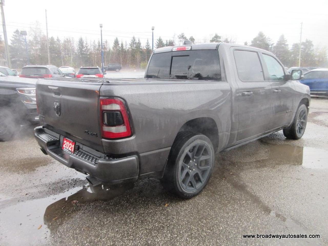 2021 RAM 1500 LOADED SPORT-EDITION 5 PASSENGER 5.7L - HEMI.. 4X4.. CREW-CAB.. SHORTY.. HEATED SEATS & WHEEL.. POWER SUNROOF & PEDALS.. BACK-UP CAMERA.. Photo