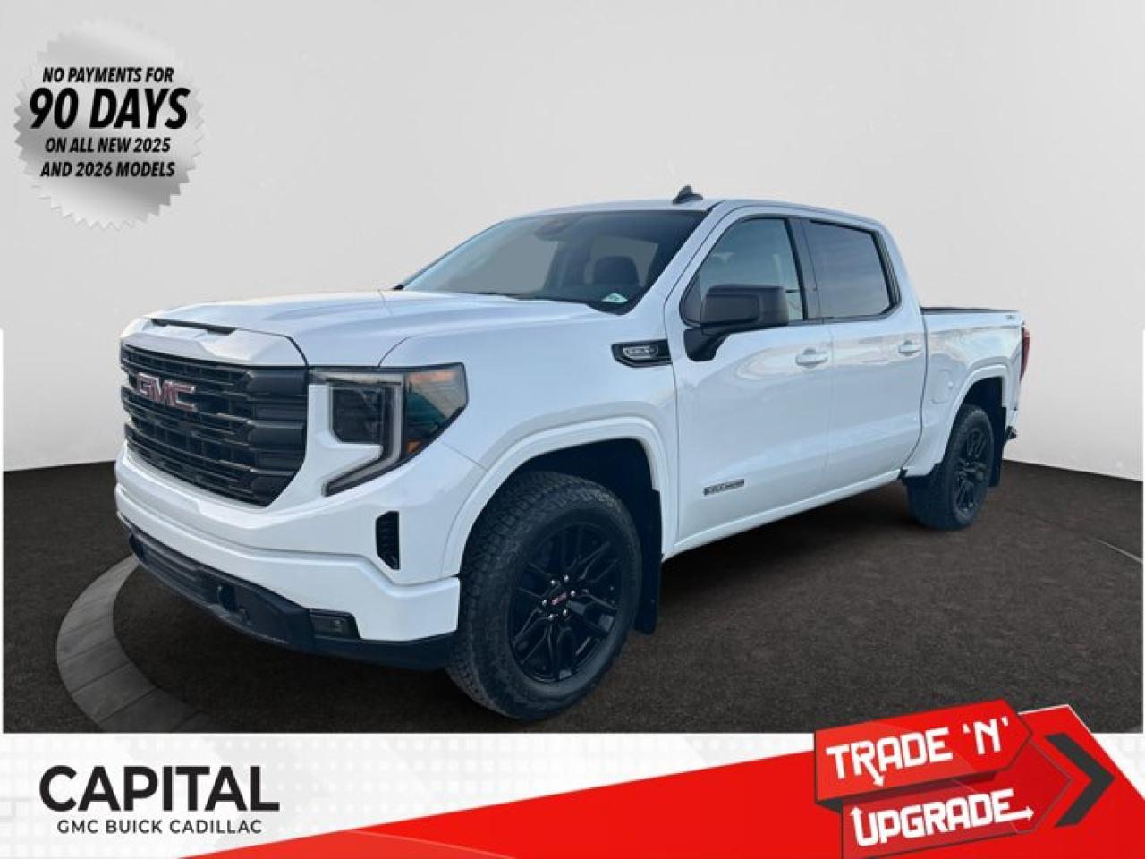 This 2026 GMC Sierra 1500 in Summit White is equipped with 4WD and Gas V8 5.3L/325 engine.The Next Generation Sierra redefines what it means to drive a pickup. The redesigned for 2019 Sierra 1500 boasts all-new proportions with a larger cargo box and cabin. It also shaves weight over the 2018 model through the use of a lighter boxed steel frame and extensive use of aluminum in the hood, tailgate, and doors.To help improve the hitching and towing experience, the available ProGrade Trailering System combines intelligent technologies to offer an in-vehicle Trailering App, a companion to trailering features in the myGMC app and multiple high-definition camera views.GMC has altered the pickup landscape with groundbreaking innovation that includes features such as available Rear Camera Mirror and available Multicolour Heads-Up Display that puts key vehicle information low on the windshield. Innovative safety features such as HD Surround Vision and Lane Change Alert with Side Blind Zone alert will also help you feel confident and in control in the Next Generation Seirra.Key features of the Sierra Elevation include: Monochromatic look with black grille and vertical recovery hooks, 20 gloss black painted-aluminum wheels, Available x31 Off-Road package with integrated dual exhaust and all-terrain tires, Keyless open and start, and LED cargo box lighting.Check out this vehicles pictures, features, options and specs, and let us know if you have any questions. Helping find the perfect vehicle FOR YOU is our only priority.P.S...Sometimes texting is easier. Text (or call) 306-801-9090 for fast answers at your fingertips!Dealer License #914248Disclaimer: All prices are plus taxes & fees. See dealer for Details. Dealer Permit # 914248 See dealer for Details.