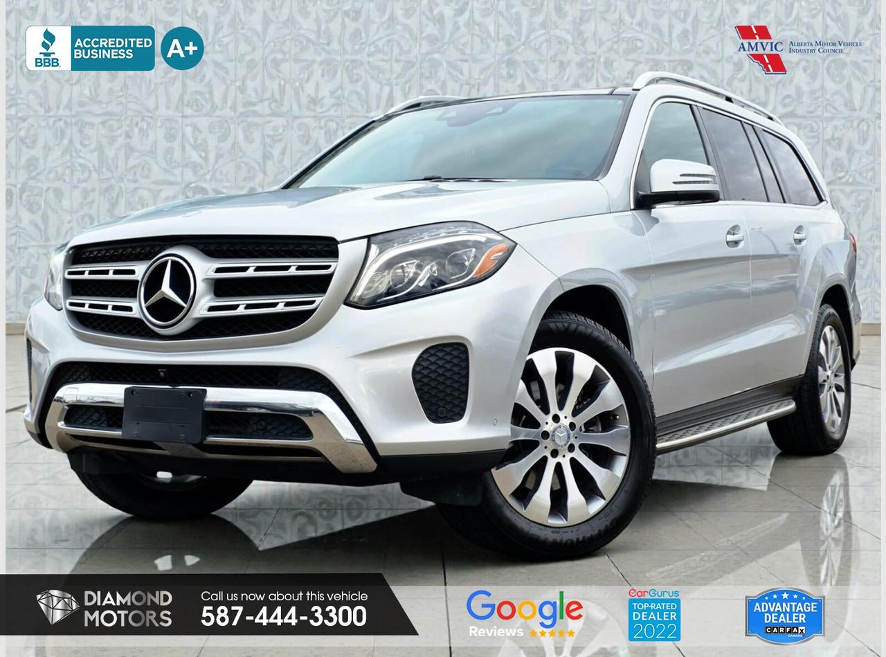 LIMITED TIME at Diamond Motors <br/> Drive away with a FREE 1-Year Warranty + low payments included at Listed Price. T&Cs Apply. <br/> CLEARANCE PRICED  PRICED TO MOVE <br/> <br/> <br/> 3L 6 CYLINDER GAS ENGINE, NO ACCIDENTS, MASSAGE SEATS, BLUETOOTH, NAVIGATION, 7 SEATS, 360 CAMERA, HARMAN KARDON, HEATED SEATS, REAR HEATED SEATS, HEATED STEERING WHEEL, KEYLESS ENTRY, PANORAMIC ROOF, CRUISE CONTROL, AND MUCH MORE! <br/> <br/> <br/> Just Arrived 2017 Mercedes-Benz GLS-Class GLS 450 4MATIC SUV Silver has 109,058 KM on it. 3L 6 Cylinder Engine engine, Four-Wheel Drive, Automatic transmission, 5 Seater passengers, on special price for $32,900.00. <br/> <br/> <br/> Book your appointment today for Test Drive. We offer contactless Test drives & Virtual Walkarounds. Stock Number: 25307 <br/> Disclosure: This vehicle was previously registered in BC. Vehicle has passed all required inspections in Alberta. <br/> At Diamond Motors, we are dedicated to providing you with an outstanding car-buying experience, offering quality pre-owned vehicles at prices that fit your budget. Our transparent and honest approach means you can expect straightforward guidance without any high-pressure sales tactics. We believe in building lasting relationships with our customers by offering personalized service tailored to your needs. From the moment you step onto our lot, our team is here to support you every step of the way, ensuring you leave confident in your decision. Trust, integrity, and customer satisfaction are the foundation of everything we do. <br/> <br/> <br/> Why choose us? <br/> <br/> Certified Pre-Owned Vehicles <br/> Family Owned & Operated <br/> Finance Available <br/> Extended Warranty <br/> Vehicles Priced to Sell <br/> No Pressure Environment <br/> Inspection & Carfax Report <br/> Professionally Detailed Vehicles <br/> Full Disclosure Guaranteed <br/> AMVIC Licensed <br/> BBB Accredited Business <br/> CarGurus Top-rated Dealer 2022 & 2024 <br/> <br/> <br/> Phone to schedule an appointment @ 587-444-3300 or simply browse our inventory online www.diamondmotors.ca or come and see us at our location at <br/> 3403 93 street NW, Edmonton, T6E 6A4 <br/> <br/> <br/> To view the rest of our inventory: <br/> www.diamondmotors.ca/inventory <br/> <br/> <br/> This dealership provides all required disclosures in accordance with AMVIC regulations. A completed Mechanical Fitness Assessment and its associated inspection work order will be supplied with every vehicle. A Carfax (or equivalent) vehicle history report will also be provided, including available information on previous damage, accident history, stolen or salvage status, and jurisdictional records. <br/> Customers are encouraged to review all vehicle features, options, and equipment for accuracy prior to purchase. <br/>