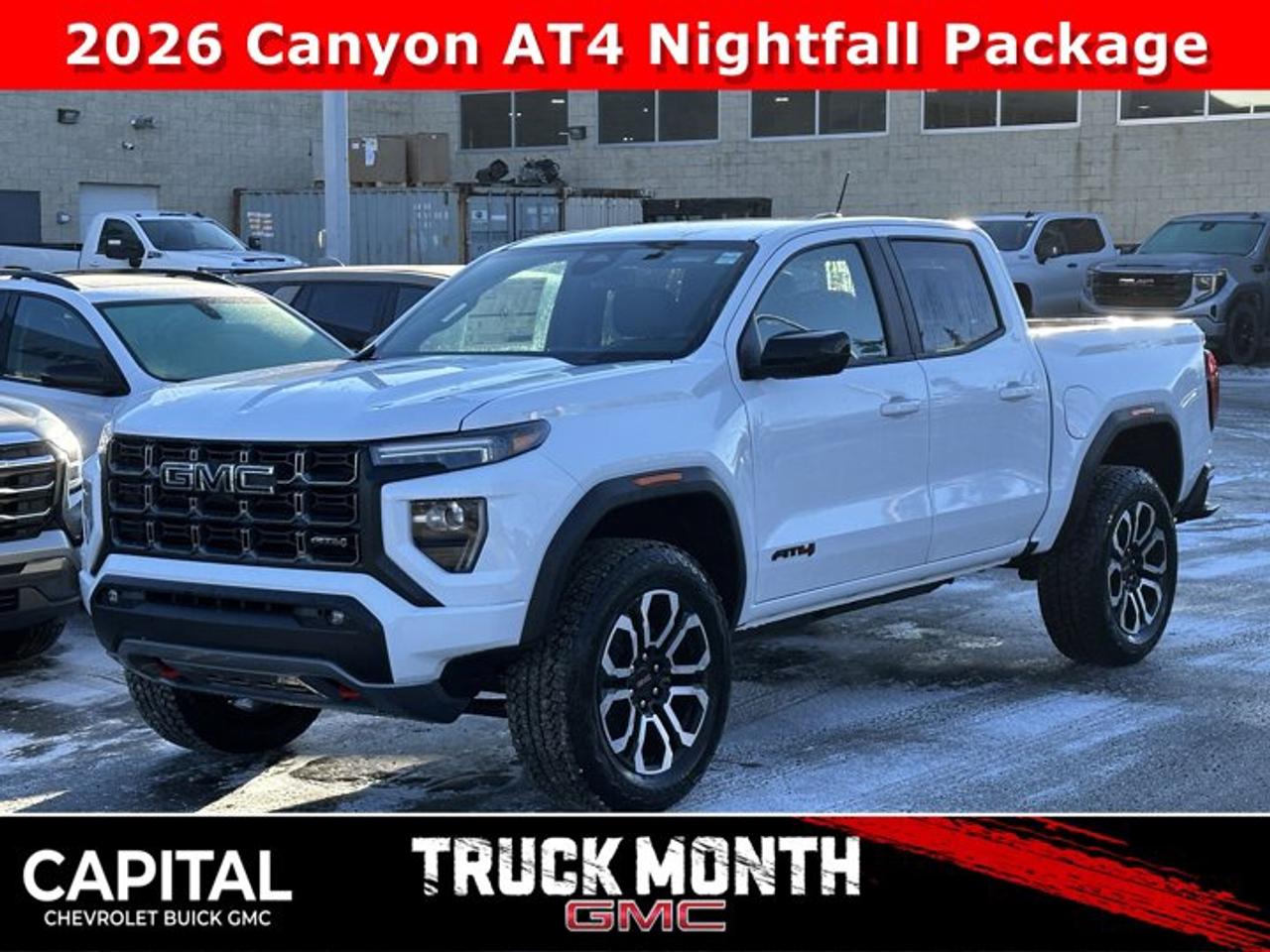 This GMC Canyon delivers a Turbocharged Gas I4 2.7L/ engine powering this Automatic transmission. TRANSMISSION, 8-SPEED AUTOMATIC, 8L80 (STD), SUMMIT WHITE, REAR AXLE, 3.42 RATIO.* This GMC Canyon Features the Following Options *LPO, BLACK BADGES (dealer-installed), ENGINE, TURBOMAX (310 hp [231 kW] @ 5600 rpm, 430 lb-ft of torque [583 Nm] @ 3000 rpm) (STD), ENGINE BLOCK HEATER, AT4 PREFERRED EQUIPMENT GROUP includes standard equipment, 3 YEARS SIRIUSXM, Wireless Apple CarPlay/Wireless Android Auto, Windows, remote Express-Down, all windows, Windows, power with driver Express-Up and Down, Windows, power rear, express down, Window, rear-sliding, manual.* Stop By Today *Come in for a quick visit at Capital Chevrolet Buick GMC Inc., 13103 Lake Fraser Drive SE, Calgary, AB T2J 3H5 to claim your GMC Canyon!