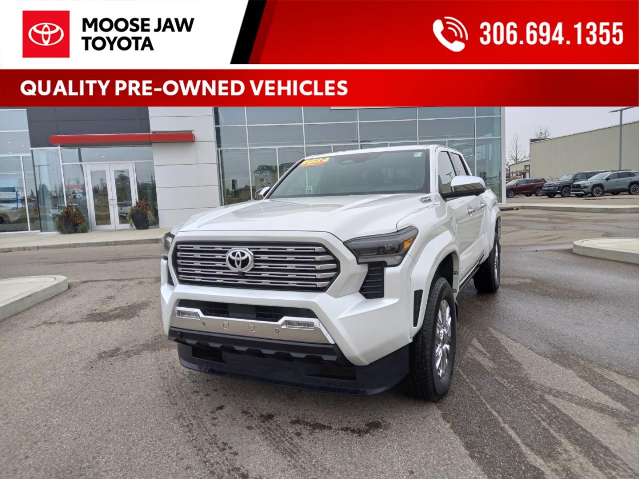 Used 2024 Toyota Tacoma Hybrid Premium comfort meets fuel-saving efficiency. This 2024 Toyota Hybrid Limited offers advanced tech, a refined interior, and Toyota’s trusted reliability — local trade with very low mileage! for sale in Moose Jaw, SK