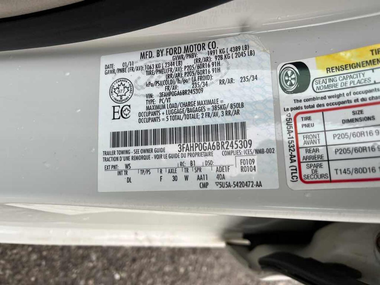 2011 Ford Fusion S Photo