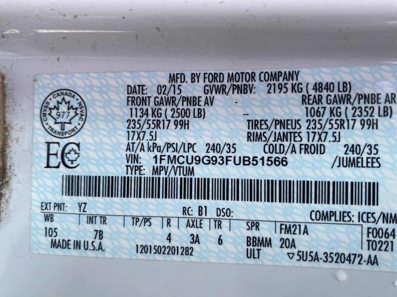 2015 Ford Escape SE Photo