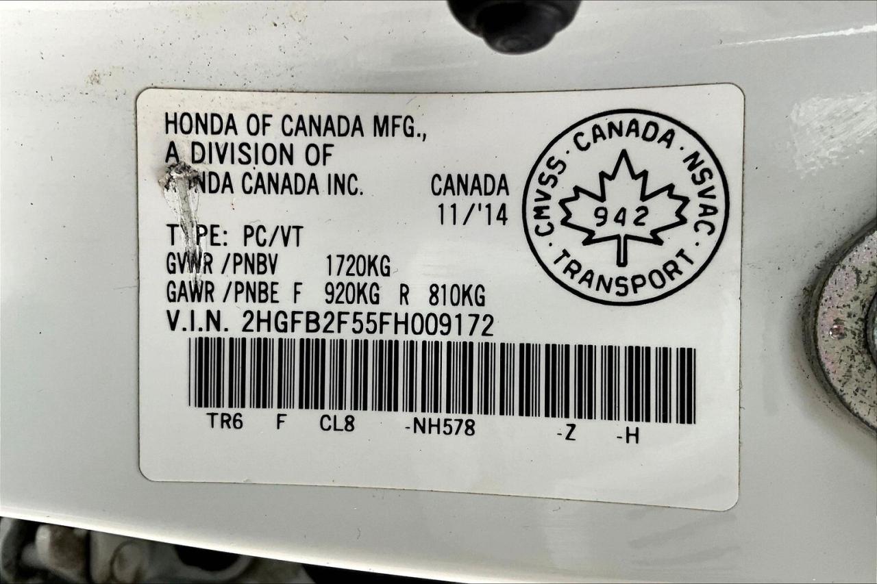 2015 Honda Civic Sedan EX | Heated Seats | Sunroof | Blind Spot | FWD Photo