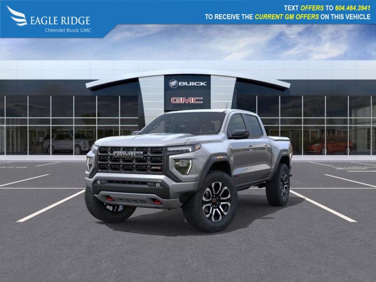 New 2026 GMC Canyon AT4 Forward Collision Alert, and Automatic Emergency Braking. Blind Zone Steering Assist, 310HP Turbo Engine, Off-Road Performance Display, High-Definition Rear Vision Camera† with Hitch View, and Premium for sale in Coquitlam, BC