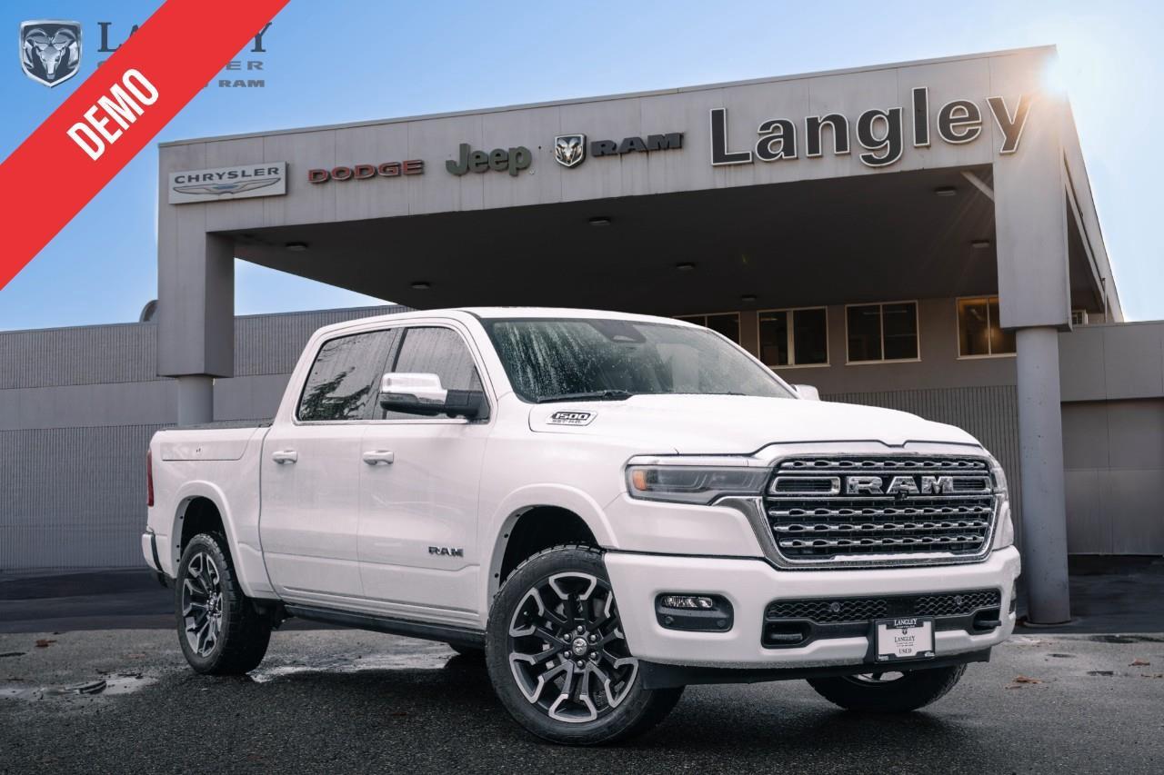 <p><strong>2025 Ram 1500 Limited Longhorn 4x4 Crew Cab 5'7" Box</strong></p><p>The ultimate expression of luxury and power, featuring the top-tier Hurricane High-Output engine and a premium Western-themed interior. </p><p></p><ul><li><p><strong>Engine:</strong> 3.0L Hurricane HO Twin-Turbo I6 </p><p></p></li><li><p><strong>Horsepower/Torque:</strong> 540 hp, 521 lb-ft torque </p><p></p></li><li><p><strong>Max Towing (HO):</strong> Up to 9,920 lbs (4,500 kg) </p><p></p></li><li><p><strong>Luxury Feature:</strong> Standard Active-Level Four-Corner Air Suspension and genuine wood interior trim </p><p></p></li><li><p><strong>Fuel Economy (HO 4x4 Combined):</strong> 13.8 L/100 km (17 MPG est.)</p></li></ul><p>Come book a test drive at Langley Chrysler, conveniently located in Langley, British Columbia.</p>

<p>*All prices plus applicable taxes, applicable environmental recovery charges, documentation of $599 and full tank of fuel surcharge of $76 if a full tank is chosen. <br />Other protection items available that are not included in the above price:<br />Tire & Rim Protection and Key fob insurance starting from $599<br />Service contracts (extended warranties) for coverage up to 7 years and 200,000 kms starting from $599<br />Custom vehicle accessory packages, mudflaps and deflectors, tire and rim packages, lift kits, exhaust kits and tonneau covers, canopies and much more that can be added to your payment at time of purchase<br />Undercoating, rust modules, and full protection packages starting from $199<br />Financing Fee of $500 when applicable<br />Flexible life, disability and critical illness insurances to protect portions of or the entire length of vehicle loan</p>