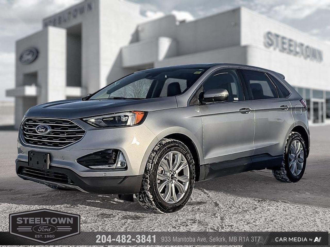 <b>Leather Seats,  Premium Audio,  Heated Seats,  Power Liftgate,  Apple CarPlay!</b><br> <br> We value your TIME, we wont waste it or your gas is on us!   We offer extended test drives and if you cant make it out to us we will come straight to you!<br><br><br> <br>  With a great mix of efficiency and incredible performance, the Ford Edge is here to get you where ever you want to go. This 2023 Ford Edge is for sale today in Selkirk. <br> <br>With meticulous attention to detail and amazing style, the Ford Edge seamlessly integrates power, performance and handling with awesome technology to help you multitask your way through the challenges that life throws your way. Made for an active lifestyle and spontaneous getaways, the Ford Edge is as rough and tumble as you are. Push the boundaries and stay connected to the road with this sweet ride!This  SUV has 79,421 kms. Its silver in colour. It has an automatic transmission and is powered by a  250HP 2.0L 4 Cylinder Engine. <br> <br> Our Edges trim level is Titanium. For a healthy dose of luxury and refinement, step up to this Titanium trim, lavishly appointed with premium heated leather seats with power adjustment and lumbar support, perimeter approach lights, a sonorous 12-speaker Bang & Olufsen audio system, and a numeric keypad for extra security. This trim also features a power liftgate for rear cargo access, a key fob with remote engine start and rear parking sensors, a 12-inch capacitive infotainment screen bundled with wireless Apple CarPlay and Android Auto, SiriusXM satellite radio, and 4G mobile hotspot internet connectivity. You and yours are assured of optimum road safety, with blind spot detection, rear cross traffic alert, pre-collision assist with automatic emergency braking, lane keeping assist, lane departure warning, forward collision alert, driver monitoring alert, and a rearview camera with an inbuilt washer. Also standard include proximity keyless entry, dual-zone climate control, 60-40 split front folding rear seats, LED headlights with automatic high beams, and even more. This vehicle has been upgraded with the following features: Leather Seats,  Premium Audio,  Heated Seats,  Power Liftgate,  Apple Carplay,  Android Auto,  Remote Start. <br> To view the original window sticker for this vehicle view this <a href=http://www.windowsticker.forddirect.com/windowsticker.pdf?vin=2FMPK4K99PBA37290 target=_blank>http://www.windowsticker.forddirect.com/windowsticker.pdf?vin=2FMPK4K99PBA37290</a>. <br/><br> <br>To apply right now for financing use this link: <a href=http://www.steeltownford.com/?https://CreditOnline.dealertrack.ca/Web/Default.aspx?Token=bf62ebad-31a4-49e3-93be-9b163c26b54c&La target=_blank>http://www.steeltownford.com/?https://CreditOnline.dealertrack.ca/Web/Default.aspx?Token=bf62ebad-31a4-49e3-93be-9b163c26b54c&La</a><br><br> <br/><br> Buy this vehicle now for the lowest bi-weekly payment of <b>$211.23</b> with $0 down for 96 months @ 8.99% APR O.A.C. ( Plus applicable taxes -  Platinum Shield Protection & Tire Warranty included   / Total cost of borrowing $12643   ).  See dealer for details. <br> <br>Family owned and operated in Selkirk for 35 Years.  <br>Steeltown Ford is located just 20 minutes North of the Perimeter Hwy, with an onsite banking center that offers free consultations. <br>Ask about our special dealer rates available through all major banks and credit unions.<br><br><br>Steeltown Ford Protect Plus includes:<br>- Life Time Tire Warranty <br>Cars cost less in Selkirk <br><br>Dealer Permit # 1039<br><br><br> Come by and check out our fleet of 110+ used cars and trucks and 150+ new cars and trucks for sale in Selkirk.  o~o