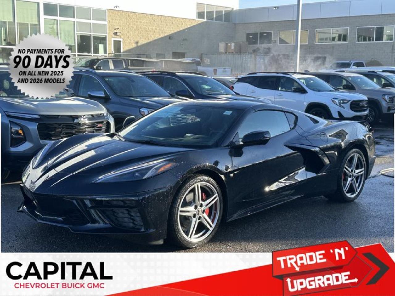 This Chevrolet Corvette delivers a Gas V8 6.2L/ engine powering this Automatic transmission. TRANSMISSION, 8-SPEED DUAL CLUTCH, INCLUDES MANUAL AND AUTO MODES (STD), SEATS, GT1 BUCKET (STD), SEAT BELT COLOUR, TORCH RED.*This Chevrolet Corvette Comes Equipped with These Options *BATTERY PROTECTION PACKAGE , LPO, CUSTOM SPLASH GUARDS, BLACK Genuine Corvette Accessory, ENGINE, 6.2L V8 DI, HIGH-OUTPUT Variable Valve Timing (VVT), Active Fuel Management (AFM) (490 hp [365.4 kW] @ 6450 rpm, 465 lb-ft of torque [627.8 N-m] @ 5150 rpm) (STD), CALIPERS, BRIGHT RED-PAINTED, 1LT PREFERRED EQUIPMENT GROUP includes standard equipment, Wireless Phone Charging wireless charging pad for phone or portable devices, located on centre console, Wireless Apple CarPlay/Wireless Android Auto, Wipers, front intermittent, Windows, power with driver and passenger Express-Down/Up, Wi-Fi Hotspot capable (Terms and limitations apply. See onstar.ca or dealer for details.).* Visit Us Today *For a must-own Chevrolet Corvette come see us at Capital Chevrolet Buick GMC Inc., 13103 Lake Fraser Drive SE, Calgary, AB T2J 3H5. Just minutes away!