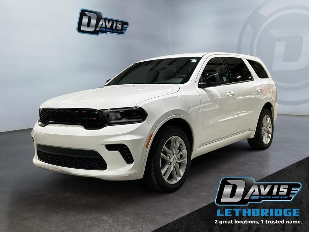 <b>Heated Seats, Navigation, Power Liftgate, Remote Start, ParkSense!<br /> <br /></b><br /> <br /> <br />The 2026 Dodge Durango GT is a versatile three-row SUV powered by a 3.6?L V6 engine, delivering smooth and responsive performance with up to 293?hp and 260?lb?ft of torque. Paired with an available All-Wheel Drive and 8-speed automatic transmission, this AWD SUV offers confident handling, excellent towing capability, and a balanced ride for both city commuting and weekend adventures.<br /><br />Inside, the Durango GT features a modern, tech-forward cabin with a large touchscreen infotainment system, wireless Apple CarPlay/Android Auto, heated front seats, and tri-zone climate control. With seating for up to seven passengers and flexible cargo space, this family SUV is designed to accommodate daily errands, road trips, or weekend getaways in comfort and style.<br /><br />Safety and driver-assist technologies provide peace of mind on every drive. The 2026 Durango GT includes adaptive cruise control, lane-keeping assistance, blind-spot monitoring, and forward-collision warning with active braking. Combining its capable 3.6?L V6 performance, spacious interior, advanced technology, and comprehensive safety features, the Dodge Durango GT stands out as a reliable and stylish family SUV.<br /> <br />To apply right now for financing use this link: <a href=https://lethbridge.davisdodge.ca/free-credit-check/ target=_blank rel=nofollow noopener noreferrer>https://lethbridge.davisdodge.ca/free-credit-check/</a><br /><br /> <br /><br />As a premier Chrysler, Dodge, Jeep and RAM dealership, Davis Dodge proudly offers an extensive selection of new and used vehicles to meet every drivers needs. Customers across Lethbridge, Fort Macleod, Taber, Claresholm, Coaldale, and beyond trust us for daily vehicle specials, certified service and parts, and a seamless online inventory experience. <br /><br /> With competitive financing options and expert support, we make car buying easy and enjoyable. <br /><br /> Ready to hit the road? Schedule your test drive today at Davis Dodge, your trusted Chrysler, Dodge, Jeep and RAM dealer in Lethbridge, Alberta.<br /><br /> Vehicle pricing offer shown expires 2026-04-30. <br /> Come by and check out our fleet of 70+ used cars and trucks and 110+ new cars and trucks for sale in Lethbridge. o~o