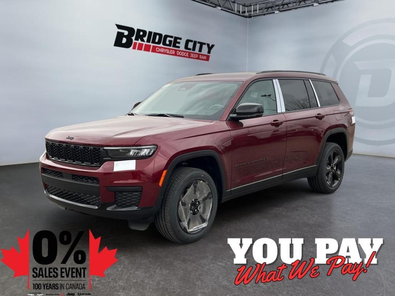 New 2025 Jeep Grand Cherokee L Laredo Blind Spot Monitoring, Seating for 6 for sale in Lethbridge, AB