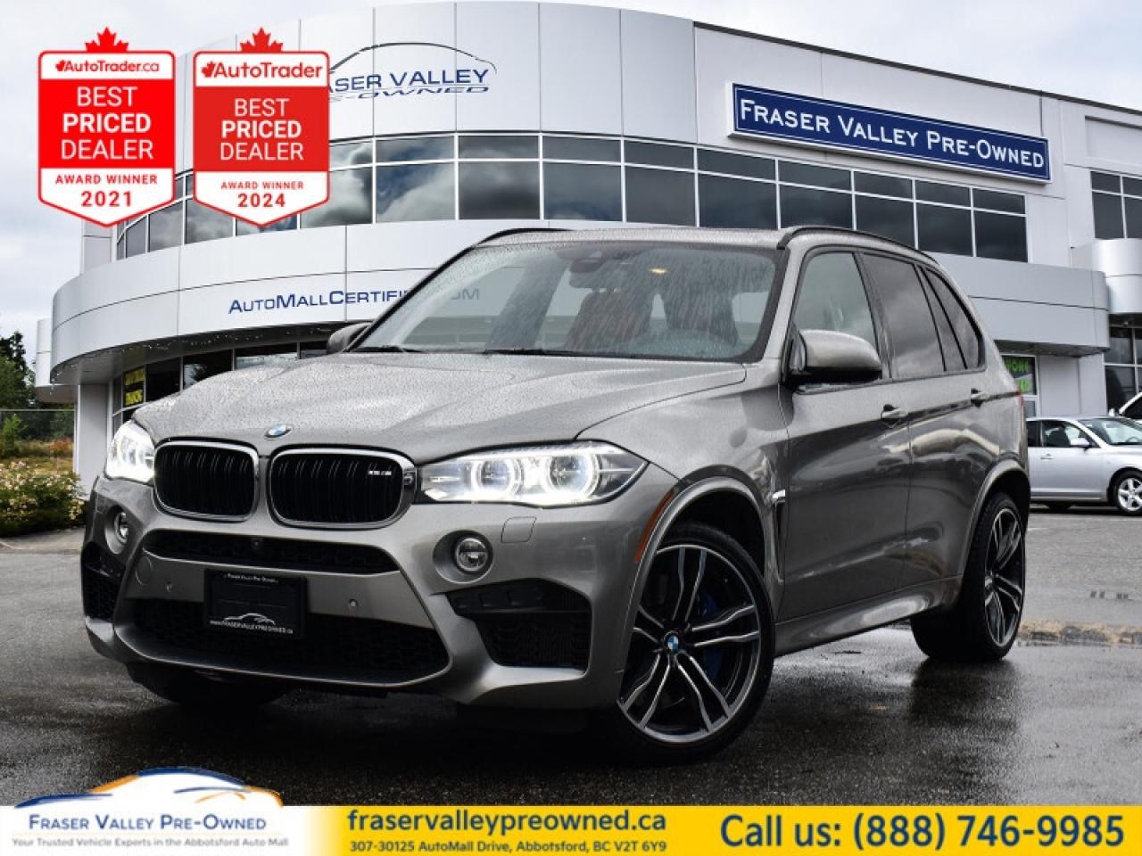 2018 BMW X5 M - 53,442 km - Local BC - No Accidents - Donington Grey on Mugello Red
 
Fraser Valley Pre-Owned is proud to present this Donington Grey over Mugello Red 2018 BMW X5 M - local BC, accident-free, and just 53,442 km. The condition is exactly what you hope for on an X5 M: paint with depth, a tidy cabin, and road manners that feel tight and confident. Spec highlights include the Premium Package, Head-Up Display, 360 camera, adaptive and air suspension, panoramic roof, and heated front and rear seats. With the 4.4L twin-turbo V8 and xDrive putting the power down cleanly, this is the rare super-SUV that’s as composed on a weekday commute as it is quick on an on-ramp.
 
Features:
• 4.4L twin-turbo V8
• xDrive all-wheel drive
• 8-speed automatic
• Premium Package
• Head-Up Display
• 360 camera
• Adaptive and air suspension
• Panoramic roof
• Heated front and rear seats
• Power liftgate
• Carbon fibre trim
 
The spec, the condition, and the colourway line up perfectly - an X5 M that feels special the moment you see it and even better once you’re in the seat.
 
Fraser Valley Pre-Owned - the only dedicated pre-owned store inside the Fraser Valley Automall. Multiple-time AutoTrader Lowest Priced Dealer and 2025 Canadian Consumer Choice Awards recipient for Pre-Owned Auto Dealership of the Year. Every vehicle is inspected and serviced to a high standard so you get superior quality without paying new-car depreciation. We offer $0 down financing and welcome cash buyers - quick approvals, fair terms, no pressure. Visit us at 307-30125 Auto Mall Drive, Abbotsford BC V2T 6Y9 - fraservalleypreowned.ca.
 

 
To apply right now for financing use this link : https://www.fraservalleypreowned.ca/abbotsford-car-loan-application-british-columbia
 
 

| Our Quality Guarantee: We maintain the highest standard of quality that is required for a Pre-Owned Dealership to operate in an Auto Mall. We provide an independent 360-degree inspection report through licensed 3rd Party mechanic shops. Thus, our customers can rest assured each vehicle will be a reliable, and responsible purchase.  |  Purchase Disclaimer: Your selected vehicle may have a differing finance and cash prices. When viewing our vehicles on third party  marketplaces, please click over to our website to verify the correct price for the vehicle. The Sale Price on third party websites will always reflect the Finance Price of our vehicles. If you are making a Cash Purchase, please refer to our website for the Cash Price of the vehicle.  | All prices are subject to and do not include, a $995 Finance Fee, a $995 Document Fee, and a $150 GPS Lot Security fee.   These fees as well as taxes, are included in all listed listed payment quotes. Please speak with Dealer for full details and exact numbers.  o~o