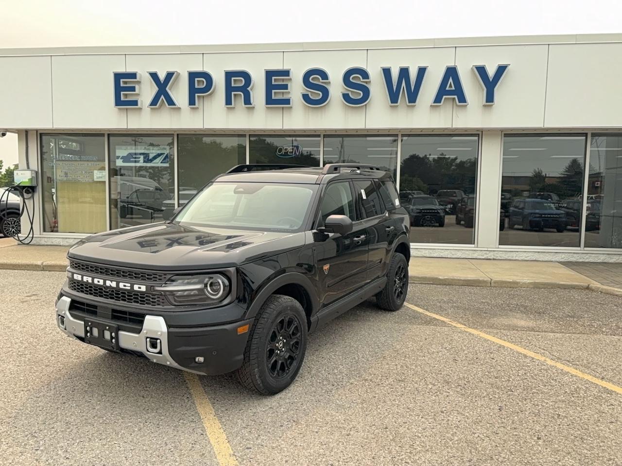 <p>Conquer any terrain in the brand new 2025 Ford Bronco Sport BADLANDS, now available at Expressway Motors Ltd.! This rugged SUV, painted in a sleek Shadow Black, is ready for your next adventure. With its powerful 2L 4-cylinder engine and responsive automatic transmission, youll experience a thrilling ride, whether youre navigating city streets or exploring the Canadian wilderness. The BADLANDS trim ensures youre equipped for anything, while the All-Wheel Drive system provides superior grip and control. Inside, youll find a comfortable DARK SPACE GREY interior, with premium leather-trimmed heated front sport contour seats.</p><p>This Bronco Sport BADLANDS is packed with features designed to enhance your driving experience and keep you connected. The Tech Package provides the latest in-vehicle technology, while the Power Moonroof lets you soak up the sun and enjoy the open air. With its distinctive design and go-anywhere capability, this Bronco Sport is a true head-turner.</p><p>Here are five features that will make you fall in love:</p><ul><li><strong>Unleash the Power:</strong> The 2L 4-cylinder engine provides a perfect blend of power and efficiency, ready to tackle any challenge.</li><li><strong>Tech-Savvy:</strong> The Tech Package keeps you connected and informed with the latest in-vehicle technology.</li><li><strong>Skys the Limit:</strong> The Power Moonroof lets the sunshine in, making every drive feel like an escape.</li><li><strong>Comfort Reigns:</strong> Sink into the premium DARK SPACE GREY leather-trimmed heated front sport contour seats.</li><li><strong>Start Your Adventure with Ease:</strong> The Remote Start feature gets your Bronco Sport ready to go before you even step outside!</li></ul><p><strong><em>Powered by AutoIntelligence&trade;</em></strong> Vehicle information has been generated using artificial intelligence and is provided for informational purposes only. While efforts are made to ensure accuracy, please confirm all details directly with the dealer.</p>