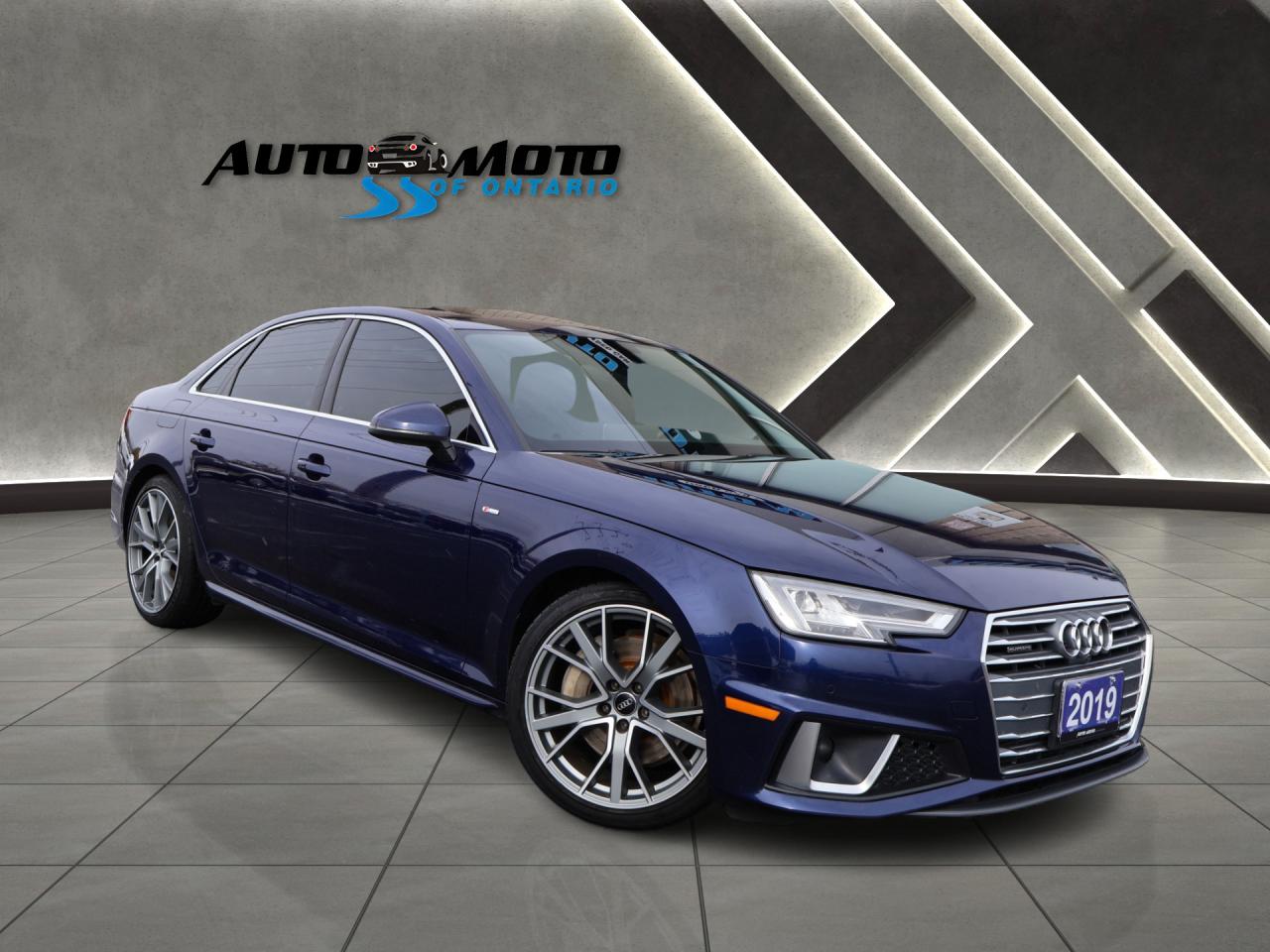 Used 2019 Audi A4 TECH S-LINE AWD CERTIFIED *ACCIDENT FREE* *AUDI MAINTAIN* 360 CAMERA NAV BLUETOOTH LEATHER HEATED SUNROOF CRUISE ALLLOYS for sale in Burlington, ON