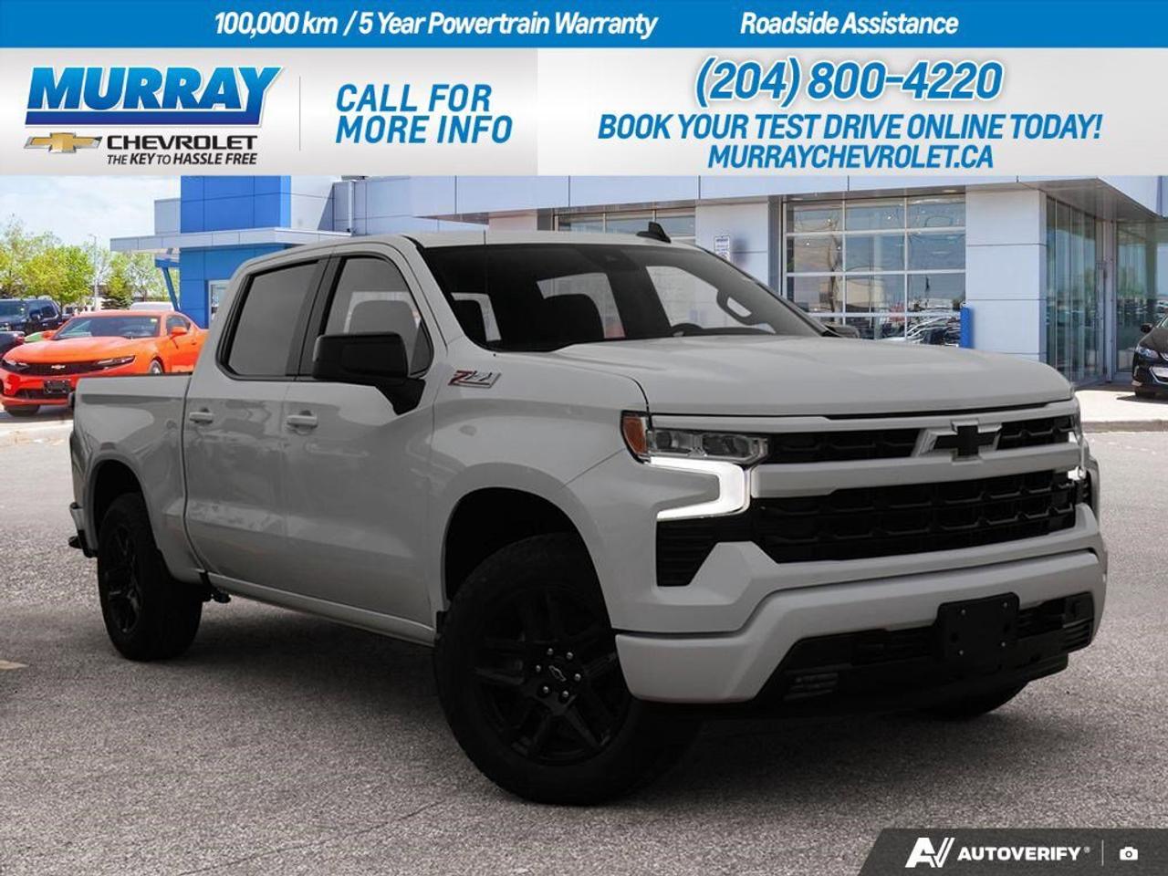 *ENGINE 5.3L ECOTEC3 V8* *TRANSMISSION 8-SPEED AUTOMATIC* *Z71 OFF-ROAD PACKAGE*  The 2026 Chevrolet Silverado 1500 RST, available in stunning Summit White, is the ultimate choice for drivers in Winnipeg looking for a powerful and versatile pickup. Equipped with a robust Gas V8 5.3L engine, this truck delivers 355 hp and 383 lb-ft of torque, ensuring impressive power and efficiency. The 8-speed automatic transmission provides a smooth and responsive driving experience, whether youre towing heavy loads or cruising through the city streets.  Designed for adventure, the Silverado 1500 boasts the Z71 Off-Road Package, which includes off-road suspension, Hill Descent Control, and skid plates, making it perfect for tackling rough terrains. Inside, youll find comfort and convenience with front bucket seats, a heated steering wheel, and advanced technology features such as Bluetooth connectivity, a back-up camera, and a navigation system. The crew cab design ensures ample space for passengers, while the high gloss black painted aluminum wheels add a touch of sophistication to this rugged vehicle.  Enhance your driving experience with features like remote engine start, automatic high beams, and a comprehensive protection package that includes Chevytec spray-on bedliner and wheel house liners. Safety is prioritized with lane departure warning, front collision mitigation, and a robust security system. Experience the perfect blend of performance, safety, and style with the 2026 Chevrolet Silverado 1500 RST, ready to conquer the roads of Winnipeg.  Dealer Permit #1740