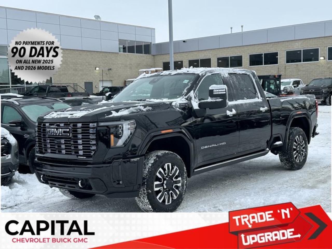 This GMC Sierra 3500HD boasts a Turbocharged Diesel V8 6.6L/ engine powering this Automatic transmission. TRANSMISSION, 10-SPEED AUTOMATIC (STD), REAR AXLE, 3.42 RATIO, PREMIUM FLOOR LINERS WITH REMOVABLE CARPET INSERT, FRONT.* This GMC Sierra 3500HD Features the Following Options *HEAVY DUTY FRONT SPRING/CAMPER PACKAGE Note: If ordered for Camper usage, recommend ordering (UY2) Trailering wiring provisions, GOOSENECK / 5TH WHEEL PREP PACKAGE -- Hitch platform to accept Gooseneck or 5th Wheel hitch. Includes hitch platform with tray to accept ball, stamped bed holes with removable caps installed and bed mounted 7-pin trailer harness (similar to UY2 harness). , LPO, GMC MULTIPRO TAILGATE STEP LIGHTS (dealer-installed), LPO, CARGO TIE-DOWN RINGS, SET OF 4 (dealer-installed), LPO, BODY COLOUR WHEEL ARCH MOULDINGS (dealer-installed), HIGH IDLE SWITCH, ENGINE, DURAMAX 6.6L TURBO-DIESEL V8, B20-DIESEL COMPATIBLE (470 hp [350.5 kW] @ 2800 rpm, 975 lb-ft of torque [1322 Nm] @ 1600 rpm) (STD), DENALI ULTIMATE PREFERRED EQUIPMENT GROUP includes standard equipment, ALTERNATORS, DUAL, 220-AMPS PRIMARY, 170-AMPS AUXILIARY, 3 YEARS SIRIUSXM.* Visit Us Today *Treat yourself- stop by Capital Chevrolet Buick GMC Inc. located at 13103 Lake Fraser Drive SE, Calgary, AB T2J 3H5 to make this car yours today!