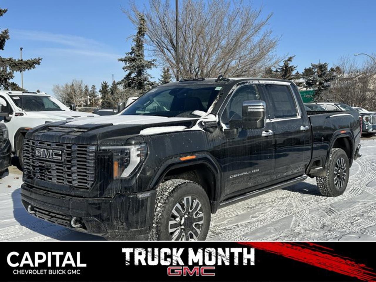 This GMC Sierra 3500HD boasts a Turbocharged Diesel V8 6.6L/ engine powering this Automatic transmission. TRANSMISSION, 10-SPEED AUTOMATIC (STD), REAR AXLE, 3.42 RATIO, PREMIUM FLOOR LINERS WITH REMOVABLE CARPET INSERT, FRONT.* This GMC Sierra 3500HD Features the Following Options *LPO, HITCH PACKAGE Gooseneck ball and chain tiedown kit with case, (dealer-installed), HEAVY DUTY FRONT SPRING/CAMPER PACKAGE Note: If ordered for Camper usage, recommend ordering (UY2) Trailering wiring provisions, GOOSENECK / 5TH WHEEL PREP PACKAGE -- Hitch platform to accept Gooseneck or 5th Wheel hitch. Includes hitch platform with tray to accept ball, stamped bed holes with removable caps installed and bed mounted 7-pin trailer harness (similar to UY2 harness). , LPO, CARGO TIE-DOWN RINGS, SET OF 4 (dealer-installed), LPO, BODY COLOUR WHEEL ARCH MOULDINGS (dealer-installed), HIGH IDLE SWITCH, ENGINE, DURAMAX 6.6L TURBO-DIESEL V8, B20-DIESEL COMPATIBLE (470 hp [350.5 kW] @ 2800 rpm, 975 lb-ft of torque [1322 Nm] @ 1600 rpm) (STD), DENALI ULTIMATE PREFERRED EQUIPMENT GROUP includes standard equipment, ALTERNATORS, DUAL, 220-AMPS PRIMARY, 170-AMPS AUXILIARY, 3 YEARS SIRIUSXM.* Visit Us Today *Test drive this must-see, must-drive, must-own beauty today at Capital Chevrolet Buick GMC Inc., 13103 Lake Fraser Drive SE, Calgary, AB T2J 3H5.