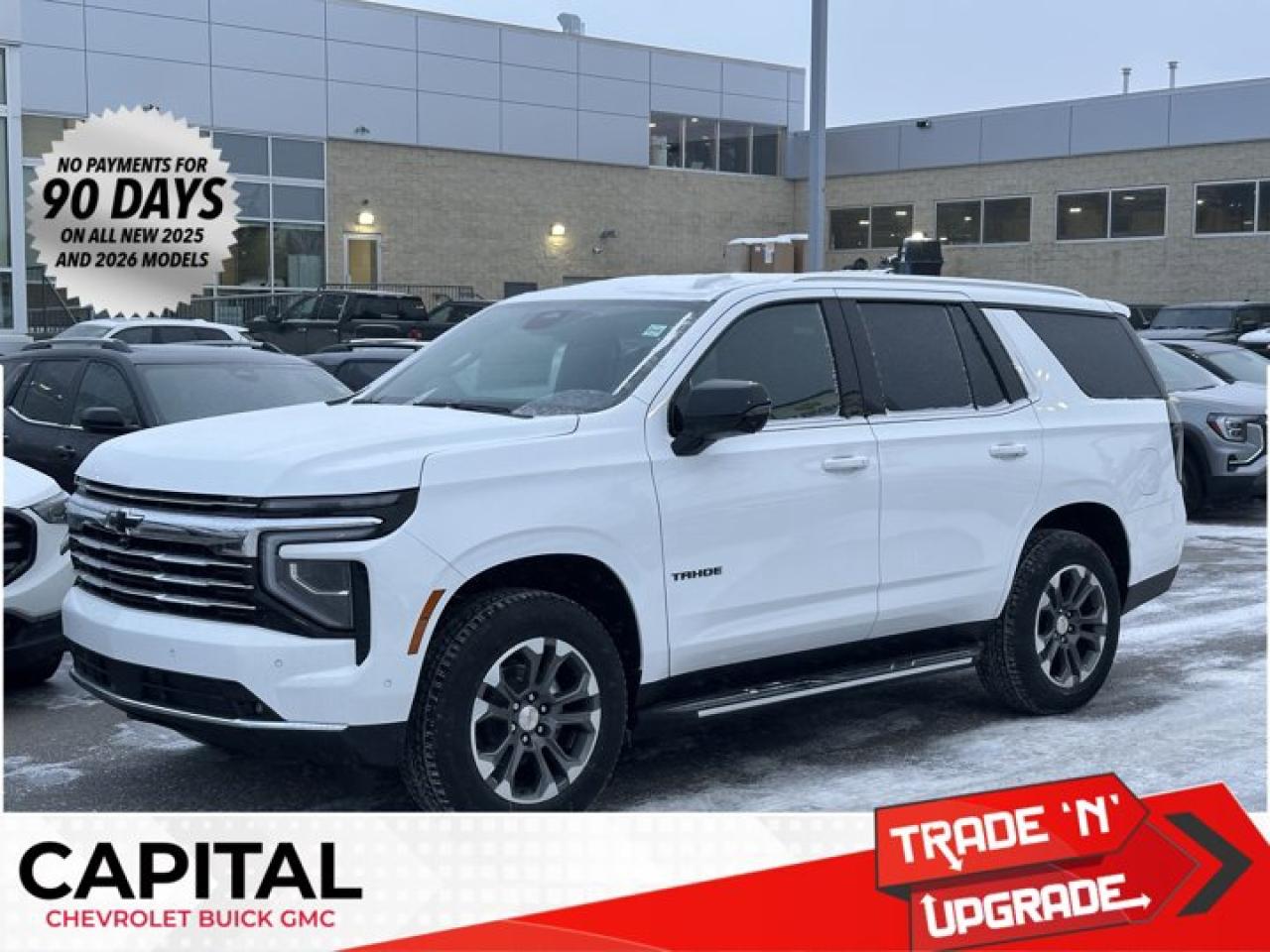 This Chevrolet Tahoe boasts a Gas V8 5.3L/ engine powering this Automatic transmission. WHEELS, 20 X 9 (50.8 CM X 22.9 CM) MACHINED ALUMINUM WIT CHARCOAL POCKETS, TRANSMISSION, 10-SPEED AUTOMATIC electronically controlled with overdrive, includes Traction Select System including tow/haul (STD), SUMMIT WHITE.* This Chevrolet Tahoe Features the Following Options *LPO, DARK ESSENTIALS PACKAGE includes (SFZ) Black bowtie emblems, LPO, (RIK) Black nameplates, LPO and (S4X) Black mirror caps, LPO (dealer-installed), LPO, ALL-WEATHER LINER PROTECTION PACKAGE includes (RIA) 1st and 2nd row all-weather floor liners, LPO, (RIB) 3rd row all-weather floor liner, LPO and (CAV) all-weather cargo mat, LPO (dealer-installed), COMFORT PACKAGE includes (A45) memory settings, (UQS) Bose 10-speaker Surround with CenterPoint, (DXR) outside heated power-adjustable, power-folding, body-colour mirrors with driver-side auto-dimming and integrated turn signal indicators, (KI3) heated steering wheel, (KA6) second row outboard heated seats, (ATT) second row power 60/40 split-folding bench seats, (AS8) third row power 60/40 split-folding bench seats, (TGE) LED animated headlamps and (TAU) LED animated tail lamps (Also includes (WPL) Luxury Package content. , SEATS, SECOND ROW BUCKET, POWER RELEASE, LT PREFERRED EQUIPMENT GROUP includes standard equipment, LPO, BLACK NAMEPLATES (dealer-installed), LPO, BLACK BOWTIE EMBLEMS, FRONT AND REAR (dealer-installed), LPO, ALL-WEATHER FLOOR LINERS, 3RD ROW (dealer-installed), LPO, ALL-WEATHER FLOOR LINERS, 1ST AND 2ND ROWS (dealer-installed), LPO, ALL-WEATHER CARGO MAT (dealer-installed).* Visit Us Today *A short visit to Capital Chevrolet Buick GMC Inc. located at 13103 Lake Fraser Drive SE, Calgary, AB T2J 3H5 can get you a tried-and-true Tahoe today!