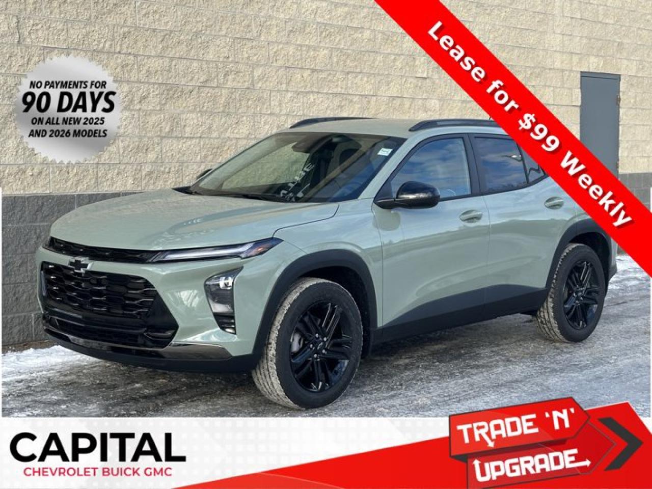 This Chevrolet Trax delivers a Turbocharged Gas 3-Cyl 1.2L/ engine powering this Automatic transmission. TRANSMISSION, 6-SPEED AUTOMATIC (STD), LPO, FRONT AND REAR SPLASH GUARDS, CUSTOM MOULDED, ENGINE, ECOTEC 1.2L TURBO DOHC DI WITH VARIABLE VALVE TIMING (VVT) (137 hp [102 kW] @ 5000 rpm, 162 lb-ft of torque [219 N-m] @ 2500 rpm) (STD).* This Chevrolet Trax Features the Following Options *ENGINE BLOCK HEATER, CACTI GREEN, ACTIV PREFERRED EQUIPMENT GROUP Includes Standard Equipment, Wireless Apple CarPlay/Wireless Android Auto, Wipers, front intermittent, variable speed, Wiper, rear, intermittent, Windows, power rear, express down, Window, power, front passenger with express down, Window, power, driver with express down, Wi-Fi Hotspot capable (Terms and limitations apply. See onstar.ca or dealer for details.).* Stop By Today *Treat yourself- stop by Capital Chevrolet Buick GMC Inc. located at 13103 Lake Fraser Drive SE, Calgary, AB T2J 3H5 to make this car yours today!