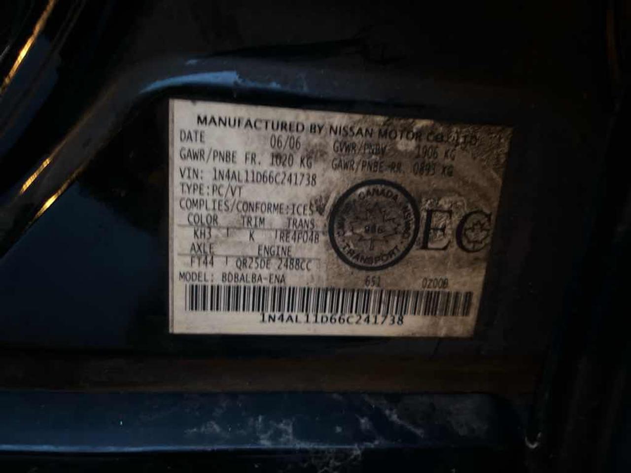 2006 Nissan Altima S Photo