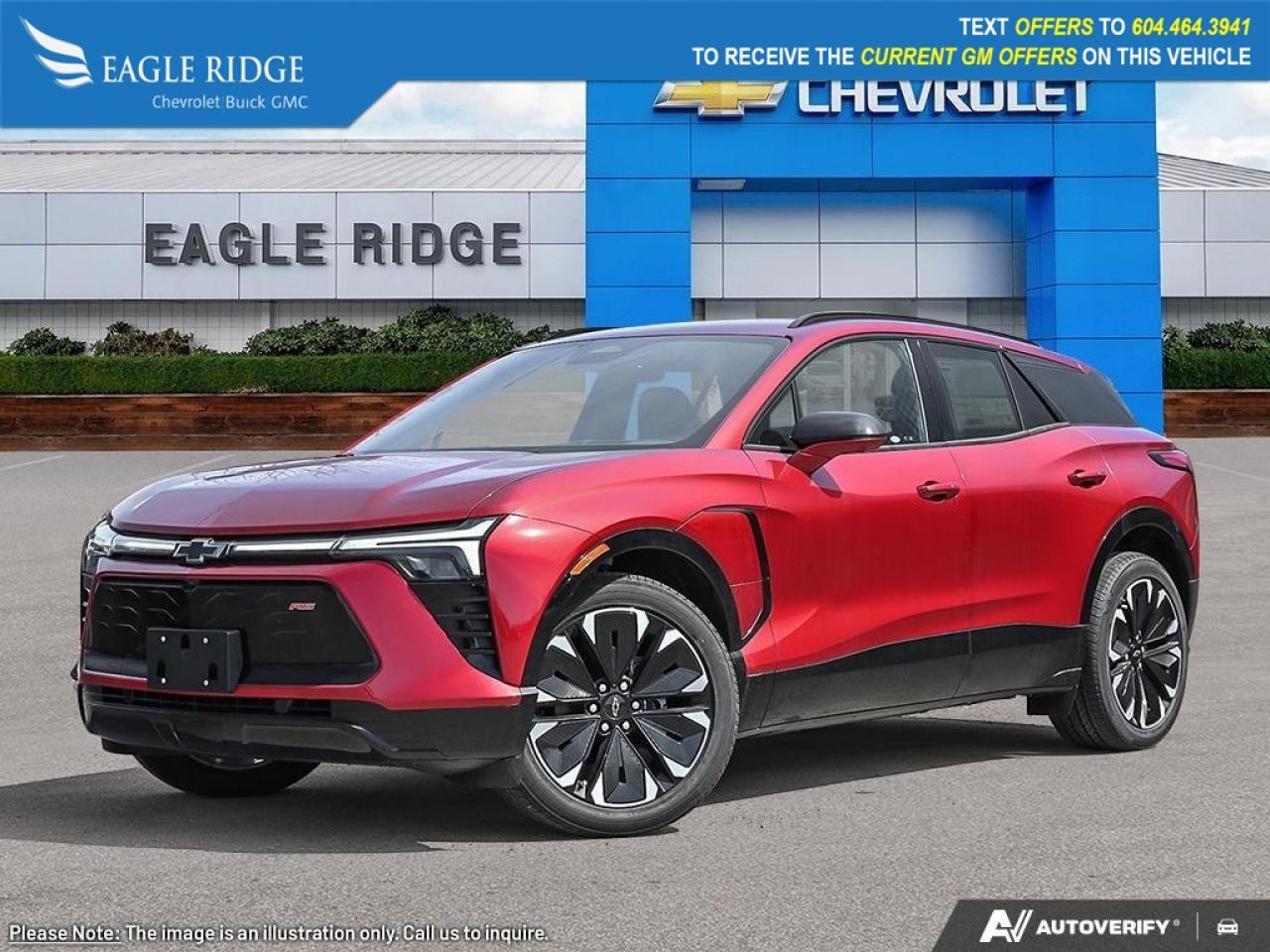 New 2025 Chevrolet Blazer EV RS 8-way power driver seat, heated leather-wrapped steering wheel, automatic climate control, digital dash, 17.7-inch touchscreen, 11-inch driver display, Google Built-in, WiFi compatibility, for sale in Coquitlam, BC