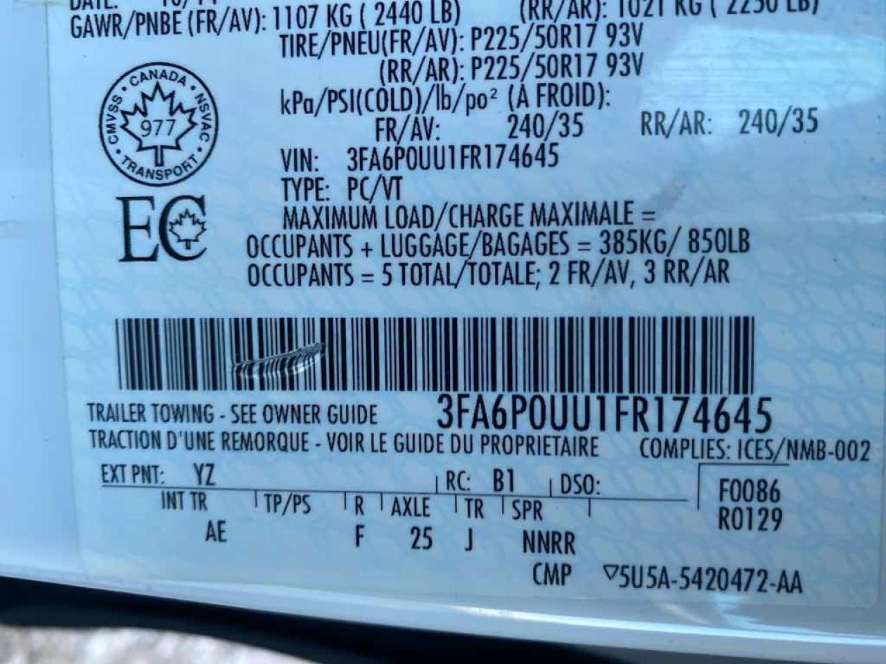 2015 Ford Fusion S Hybrid Photo