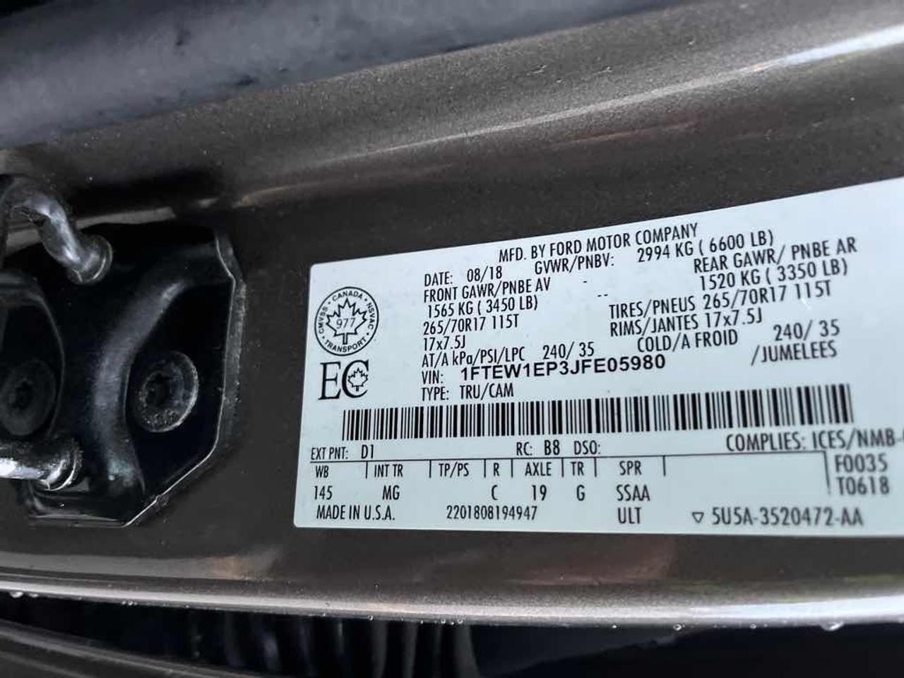 2018 Ford F-150 SUPERCREW Photo