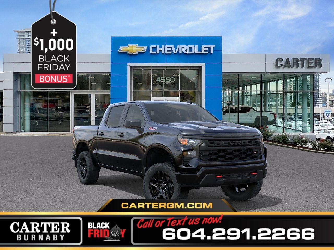 New 2026 Chevrolet Silverado 1500 CUSTOM TRAIL BOSS 4WD | PWR SEAT/HD REAR CAM for sale in Burnaby, BC