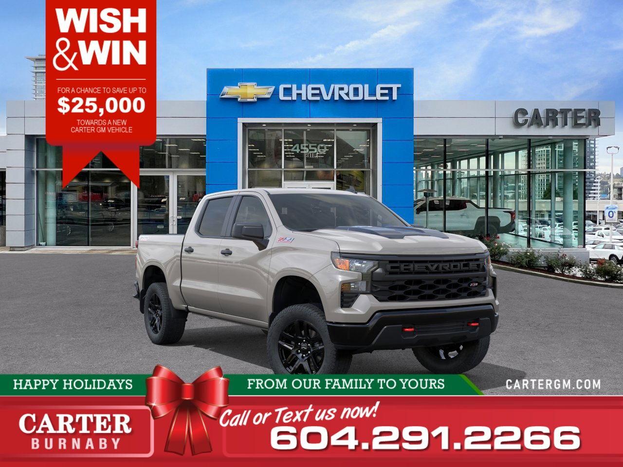 New 2026 Chevrolet Silverado 1500 CUSTOM TRAIL BOSS 4WD | WISH & WIN - SAVE UP TO $2 for sale in Burnaby, BC