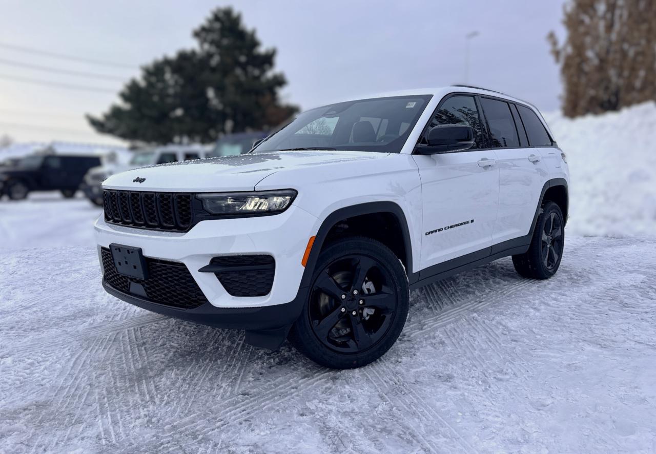 Built to a higher standard, our New 2025 Jeep Grand Cherokee Altitude 4X4 is a pioneer among premium SUVs in Bright White! Powered by a 3.6 Litre V6 generating 293hp for an 8 Speed Automatic transmission engineered for elevated adventures. This Four Wheel Drive SUV moves through your world with sure-footed confidence and scores approximately 9.0L/100km on the highway. Modern and muscular, our Grand Cherokee looks great with gloss-black alloy wheels, matching accents, LED lighting, a power liftgate, roof rails, and bold body cladding.  Our Altitude cabin welcomes you with heated leatherette/suede front seats, eight-way power for the driver, a heated TechnoLeather steering wheel, dual-zone automatic climate control, remote start, keyless access/ignition, and soft-touch door panels. Smart connectivity complements that comfort with a 10.25-inch driver display, 8.4-inch touchscreen, Android Auto&reg;/Apple CarPlay&reg;, WiFi compatibility, voice control, Bluetooth&reg;, and a six-speaker sound system.  Jeep enhances your safety with impressive engineering backed by automatic braking, forward collision warning, adaptive cruise control, blind-spot monitoring, active lane management, a rearview camera, rear parking sensors, and other intelligent features. Proud and poised, our Grand Cherokee Altitude is a great way to get away from it all! Save this Page and Call for Availability. We Know You Will Enjoy Your Test Drive Toward Ownership!